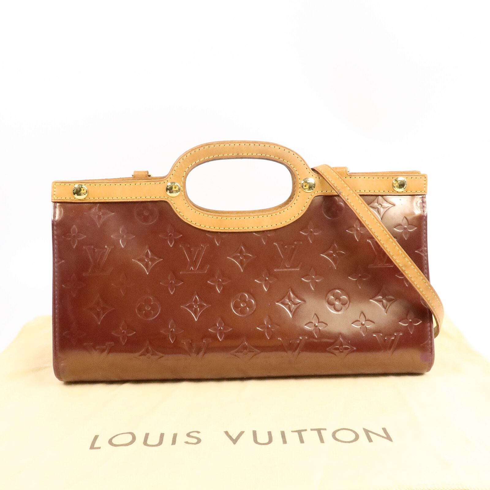 Vernis Roxbury Drive Hand-turned Shoulder Bag Brown Handbag M 93569 — view 10