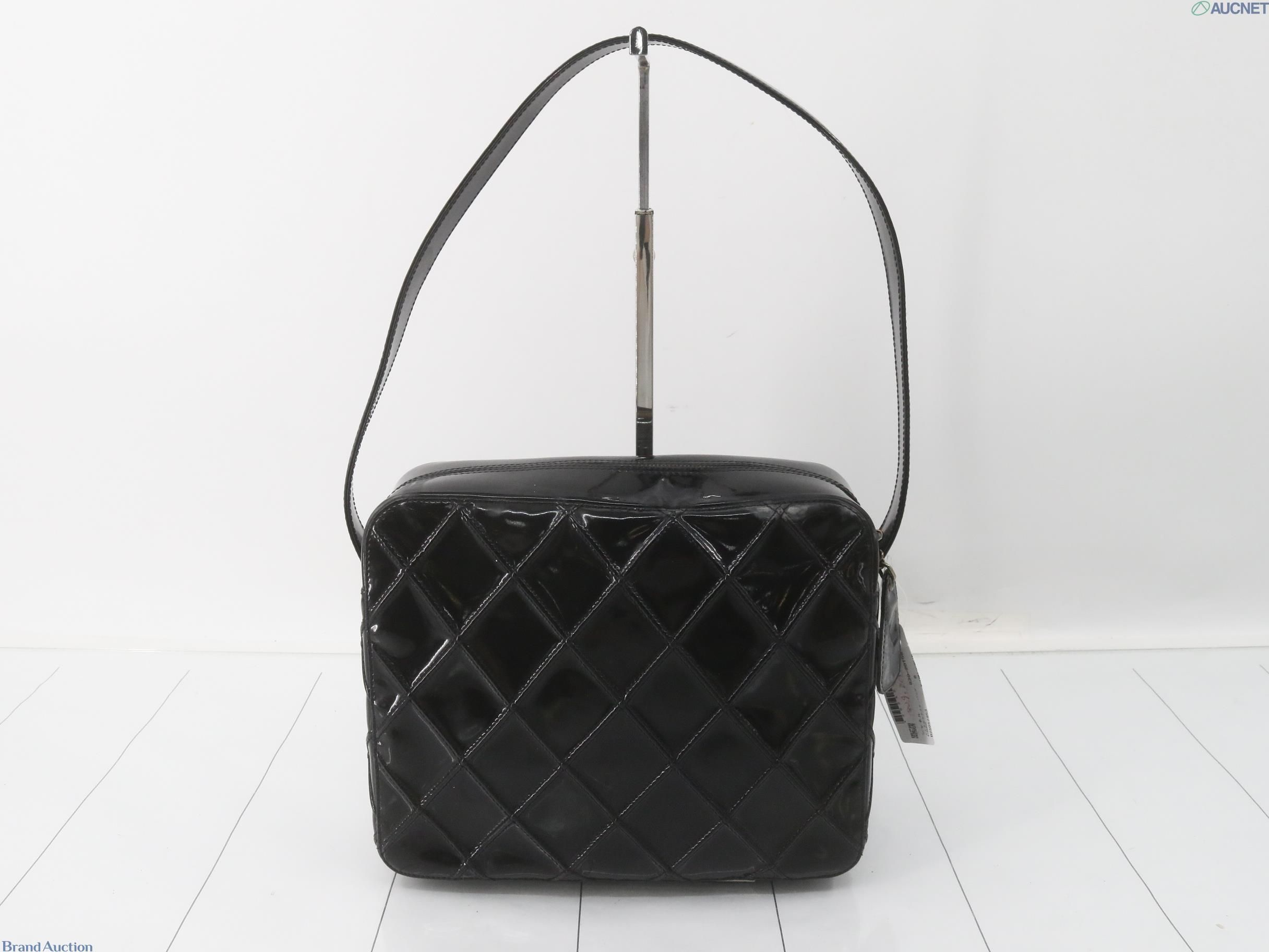 Vintage Patent Leather Structured Shoulder Bag — view 2