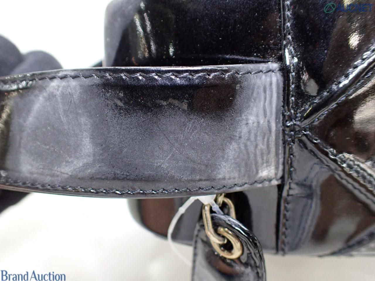 Vintage Patent Leather Structured Shoulder Bag — view 11