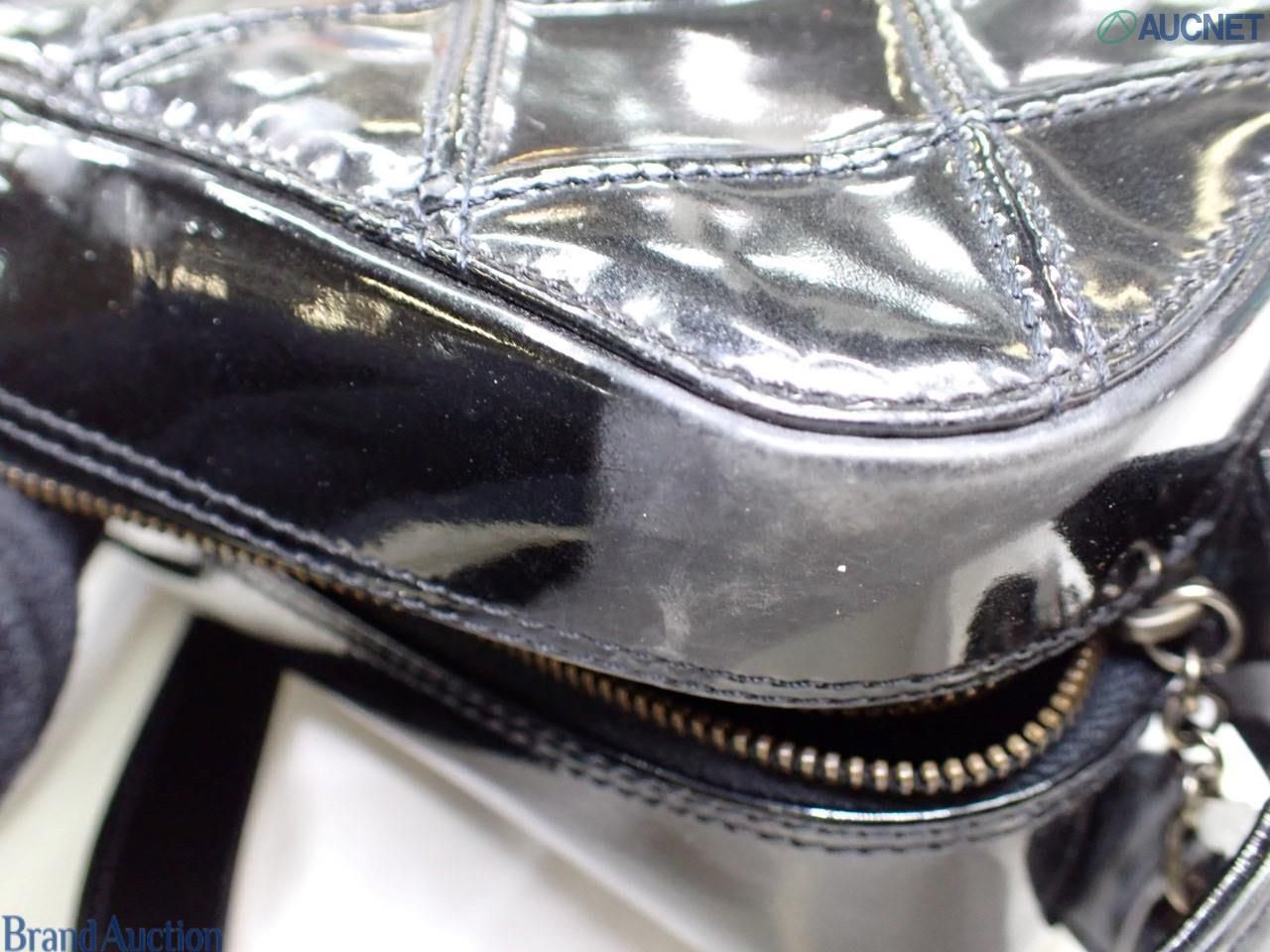 Vintage Patent Leather Structured Shoulder Bag — view 14