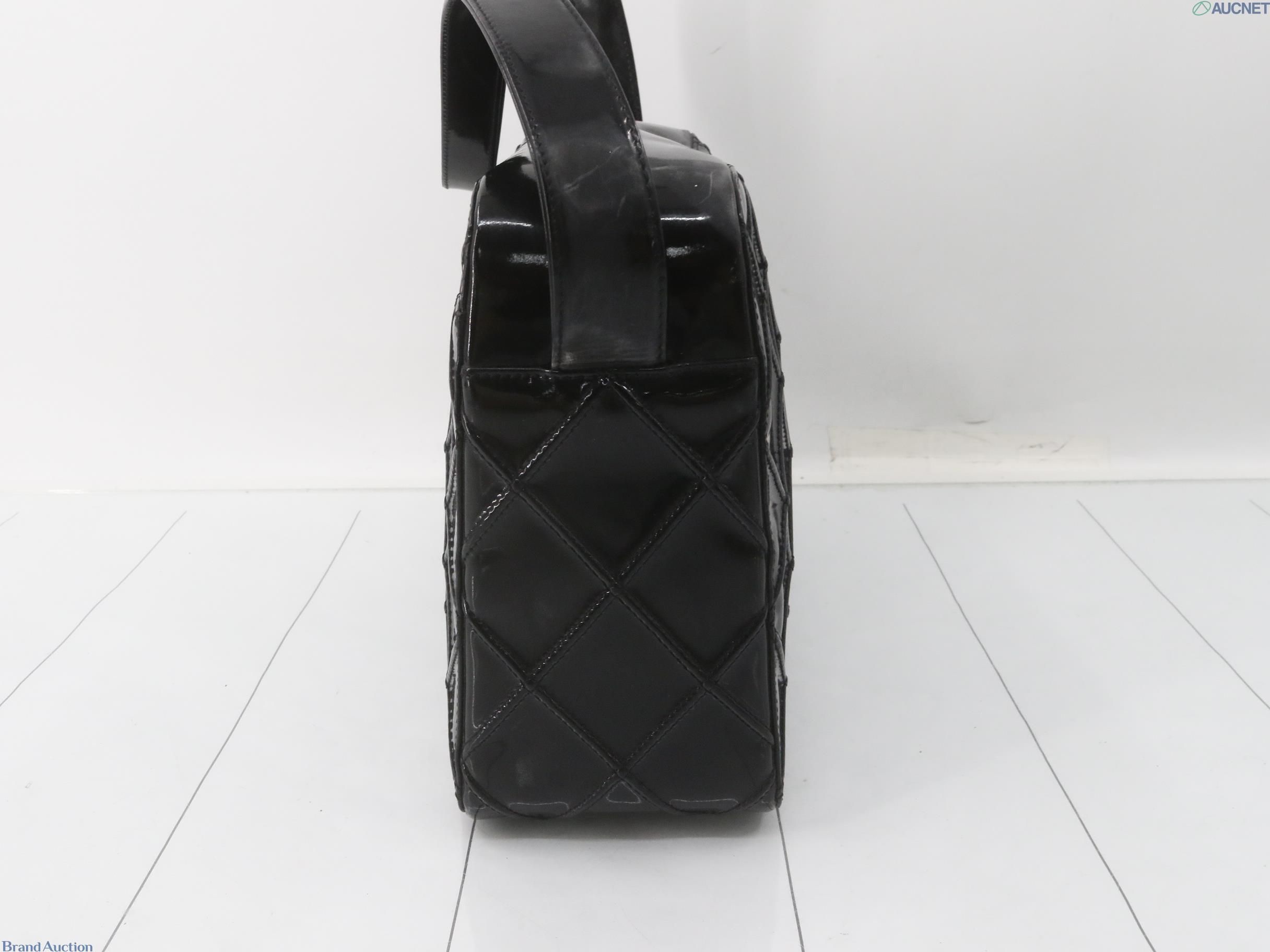 Vintage Patent Leather Structured Shoulder Bag — view 4