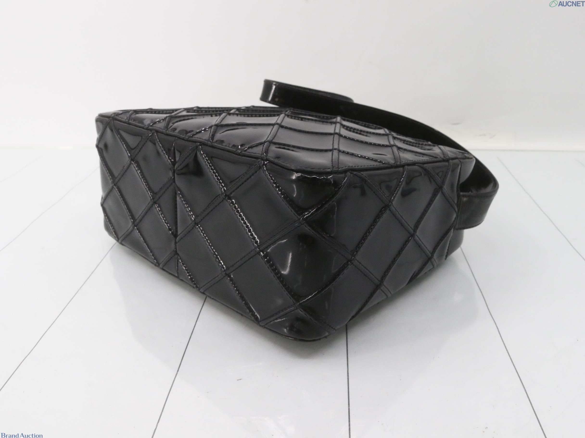 Vintage Patent Leather Structured Shoulder Bag — view 7