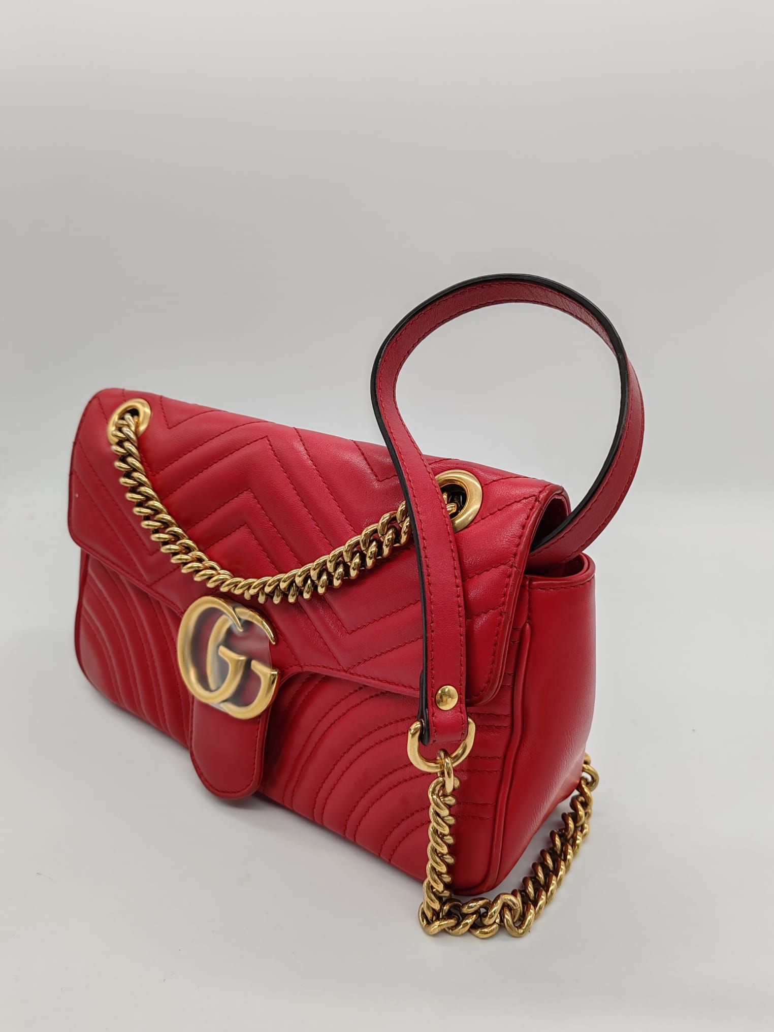 GG Marmont Flap Bag Small, Matelasse Chevron — view 2