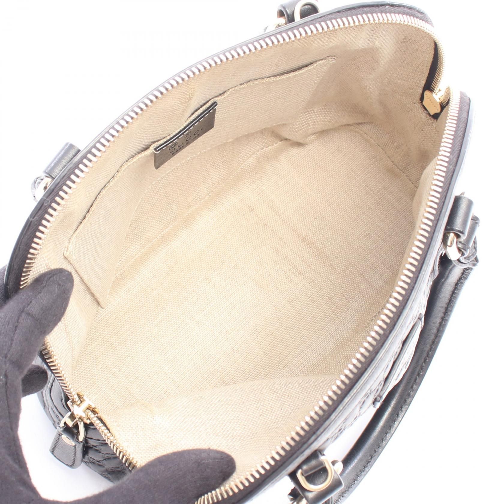 Microguccissima Dome Bag Mini Black Leather — view 3