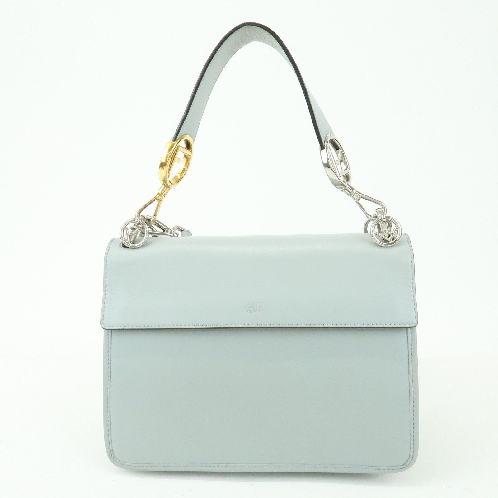 Vitello Century Opaco F is Fendi Kan I Shoulder Bag Gray — view 2