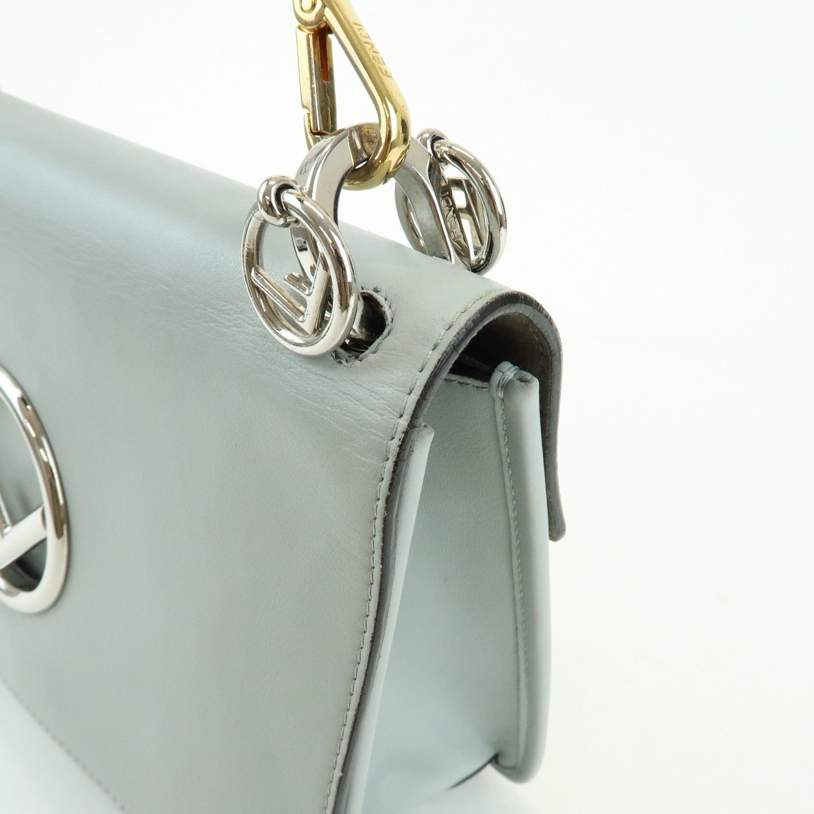 Vitello Century Opaco F is Fendi Kan I Shoulder Bag Gray — view 15