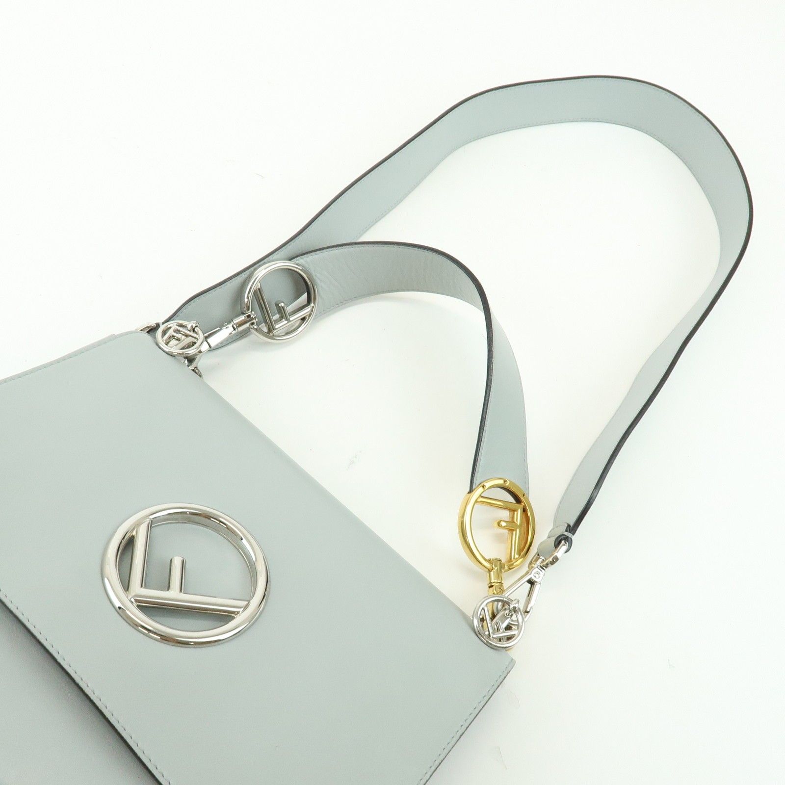 Vitello Century Opaco F is Fendi Kan I Shoulder Bag Gray — view 6