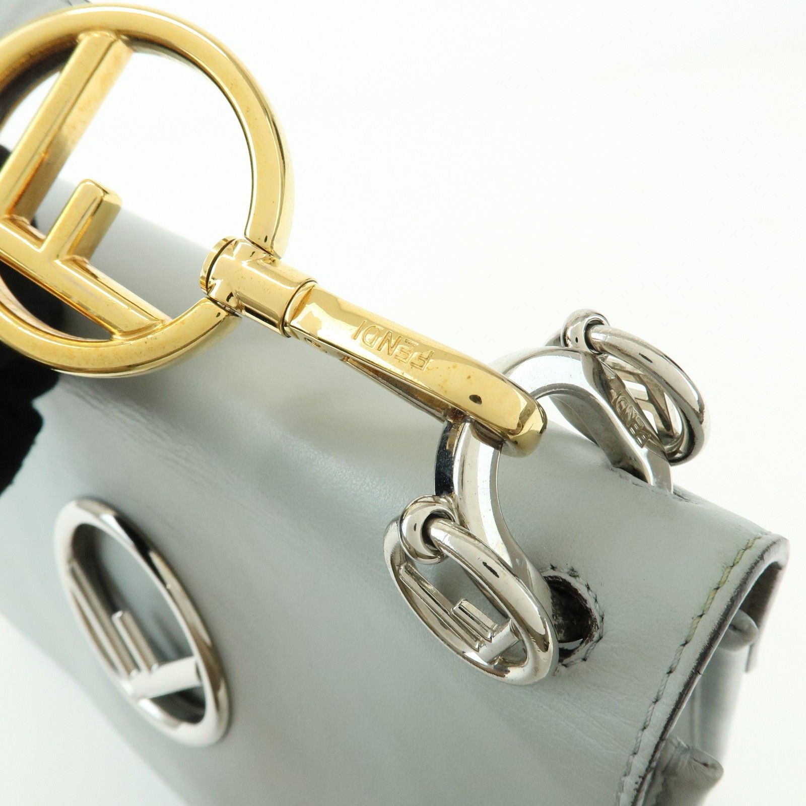 Vitello Century Opaco F is Fendi Kan I Shoulder Bag Gray — view 9