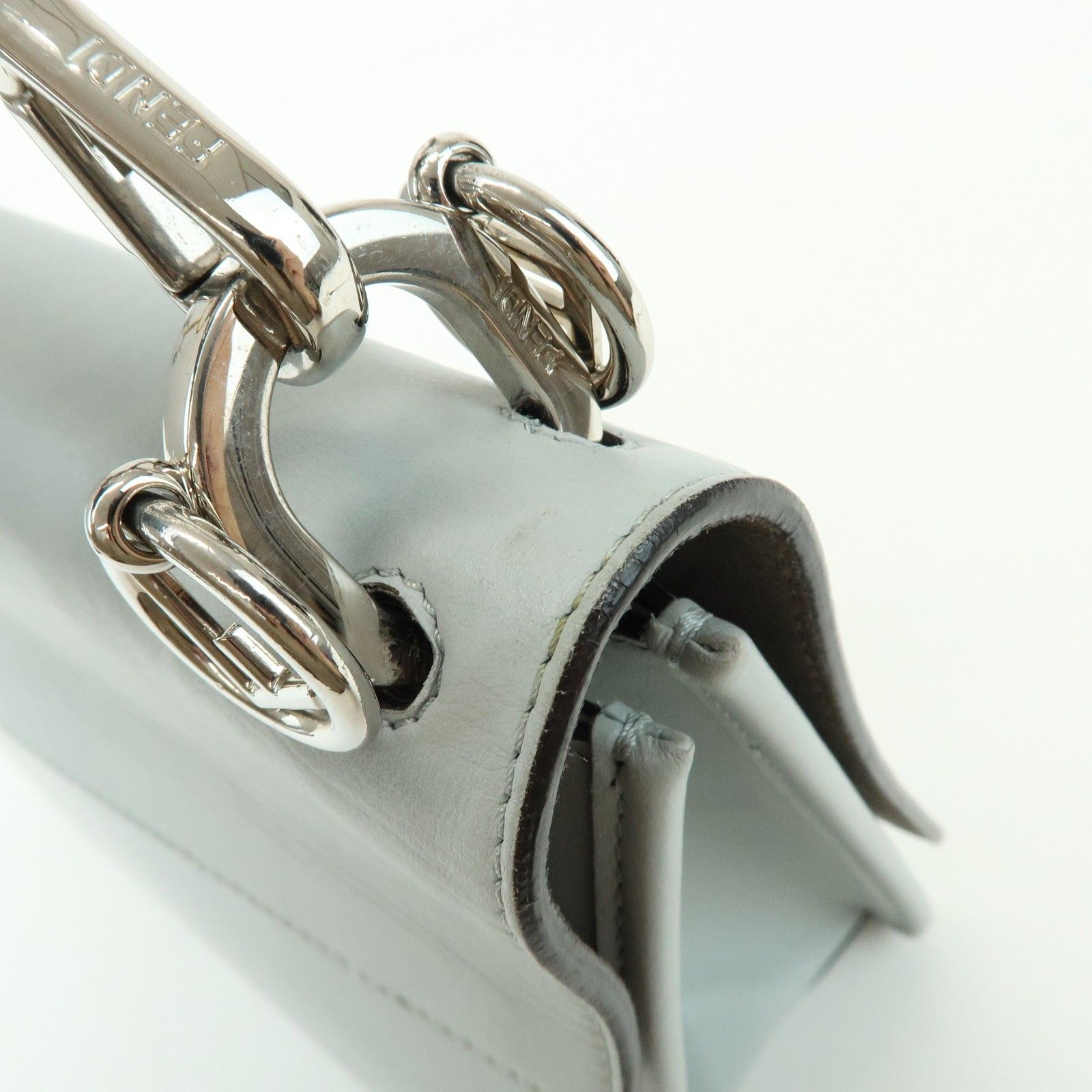 Vitello Century Opaco F is Fendi Kan I Shoulder Bag Gray — view 10