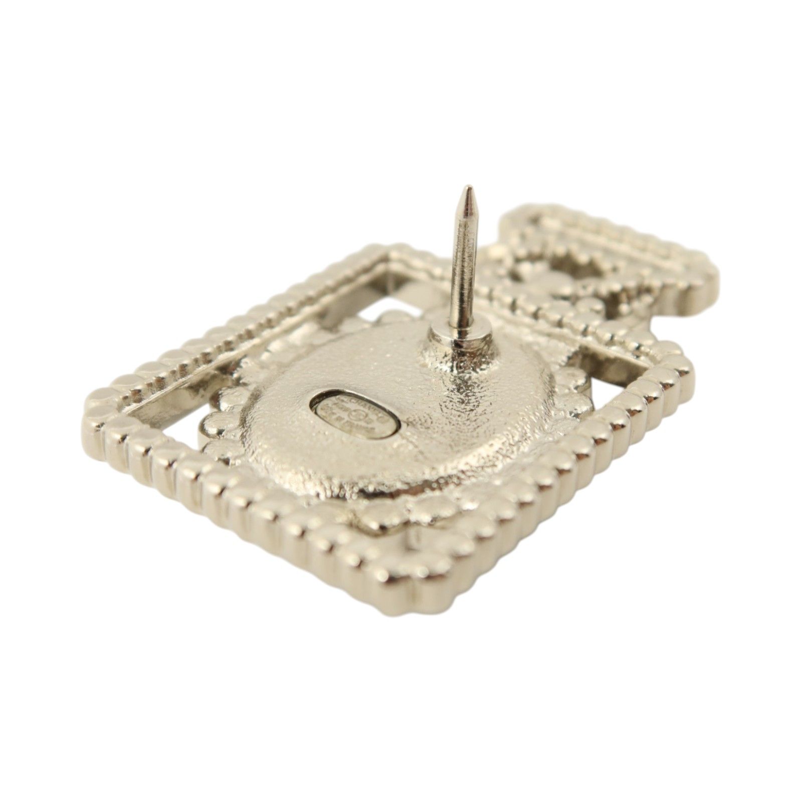 Metal, Crystal, Leather Perfume Bottle Brooch, Pre-Fall 2022 — view 4