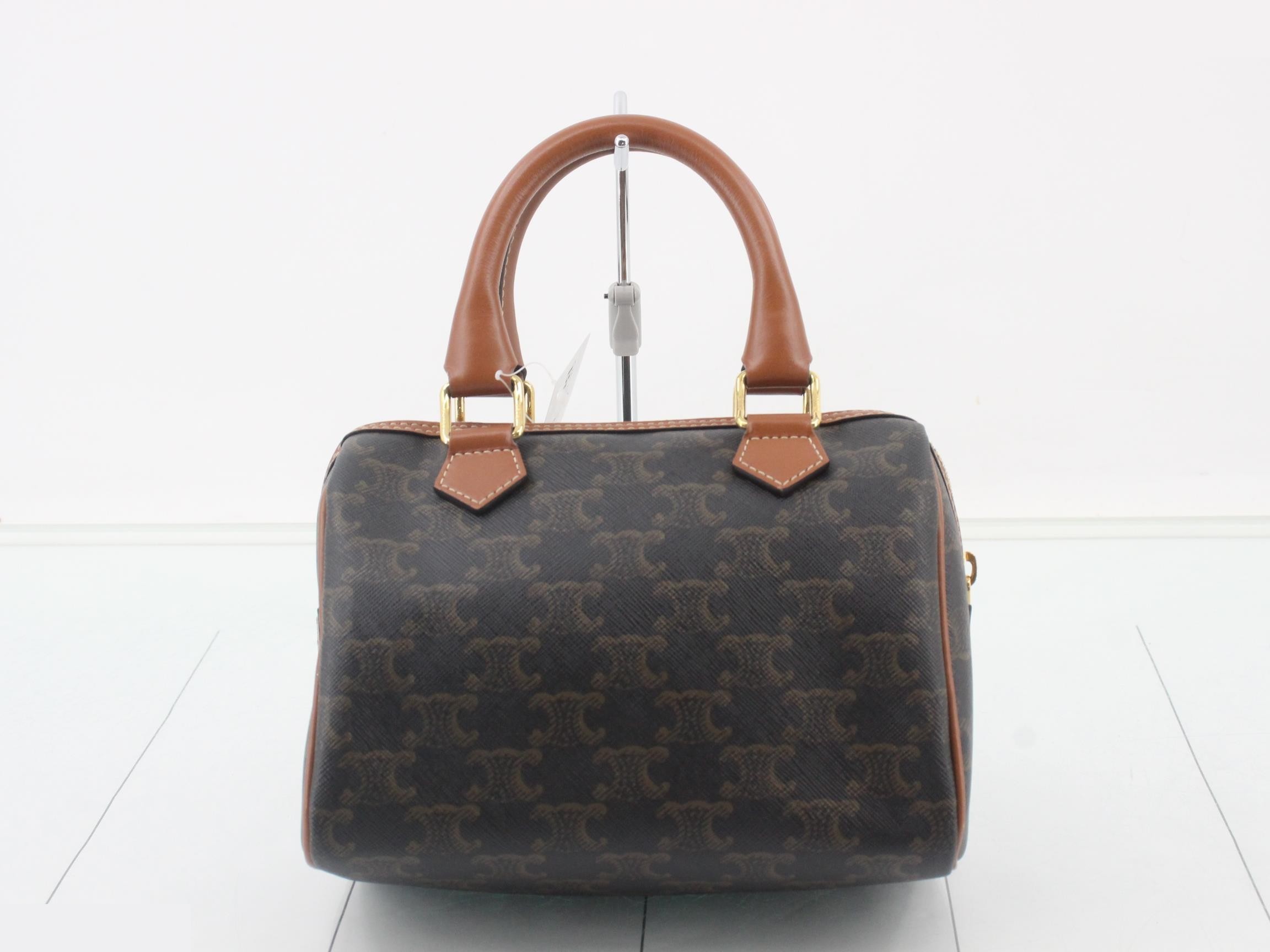 Triomphe Small Boston PVC Handbag — view 2