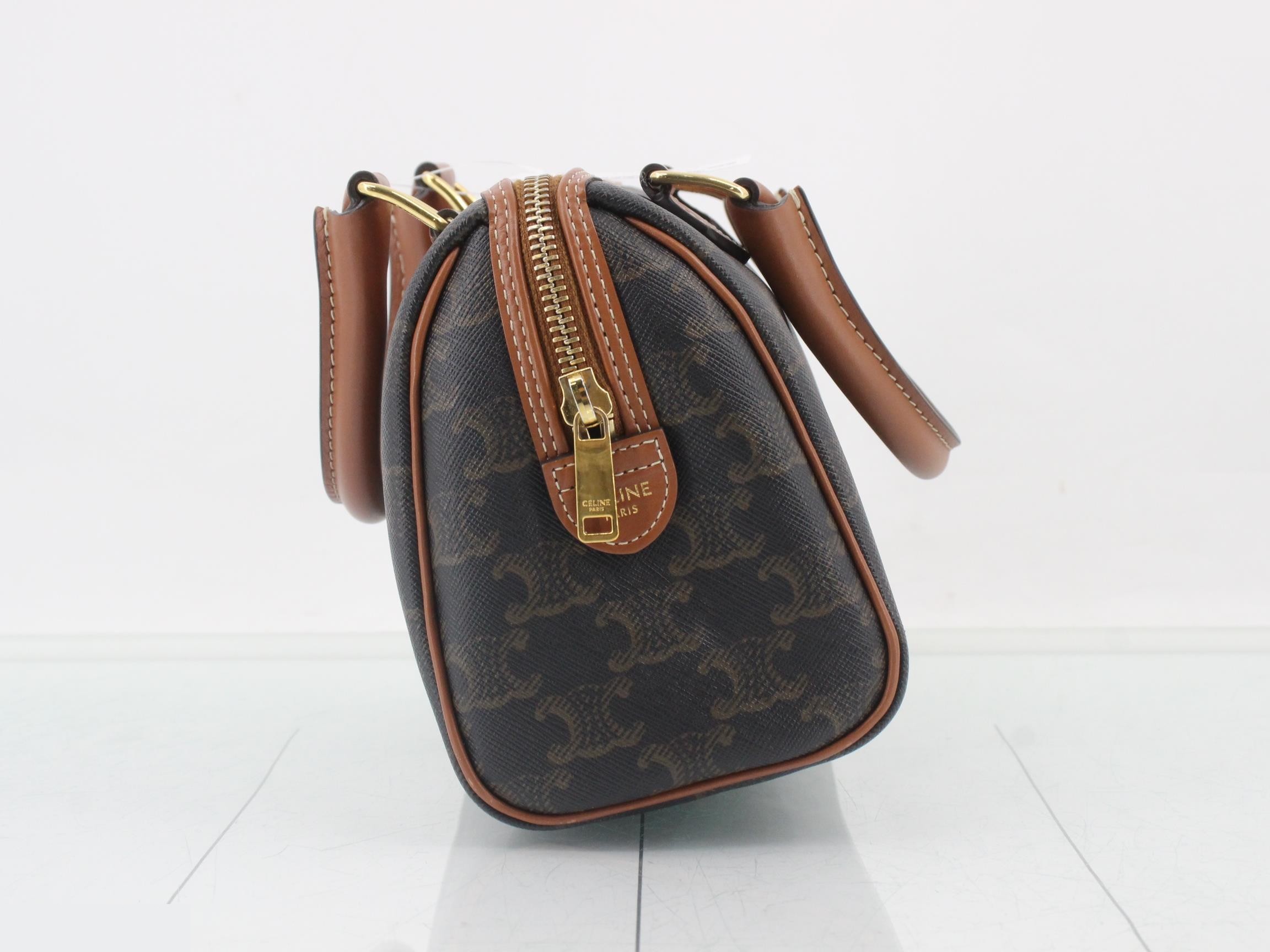 Triomphe Small Boston PVC Handbag — view 3