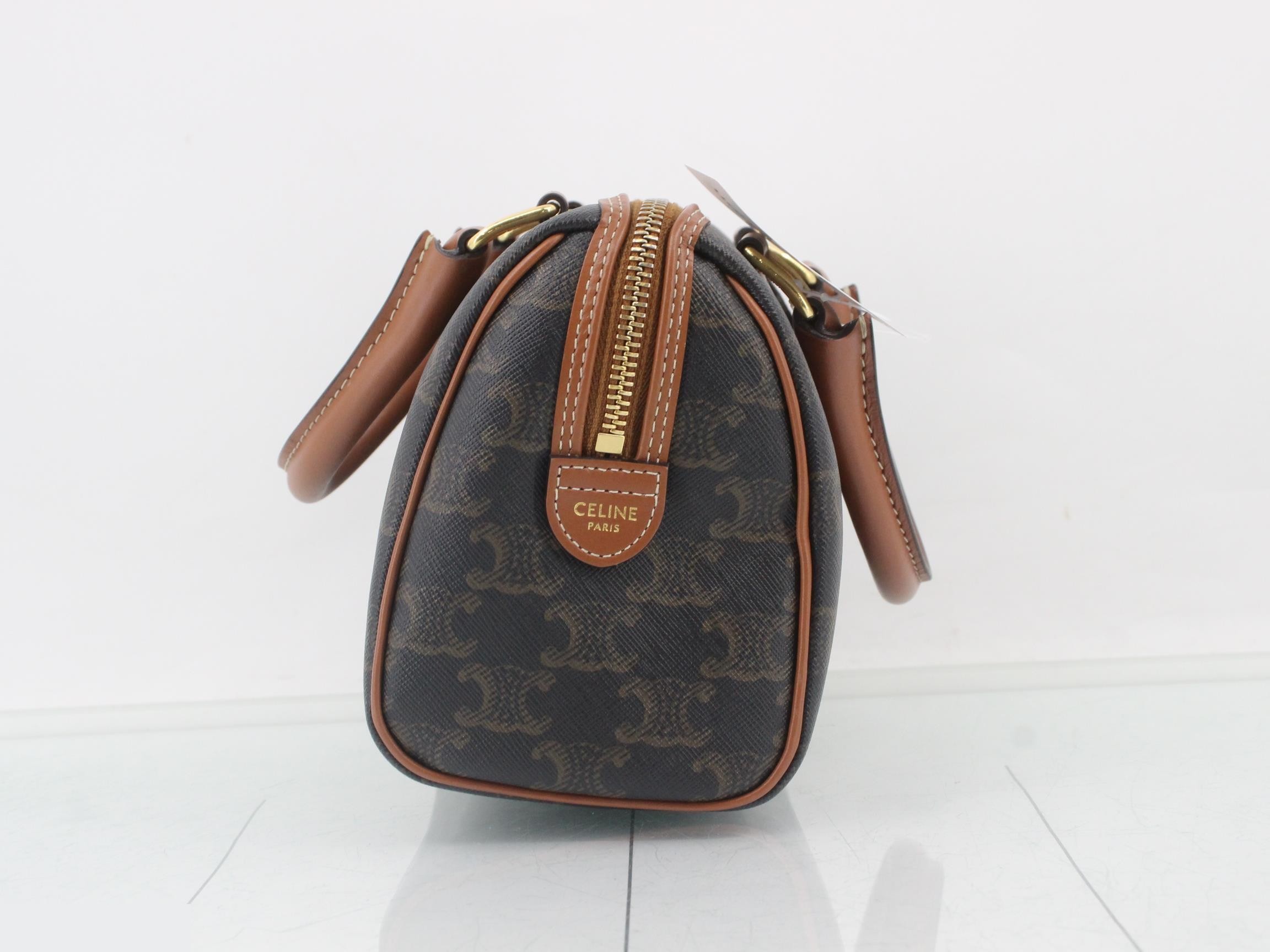 Triomphe Small Boston PVC Handbag — view 4