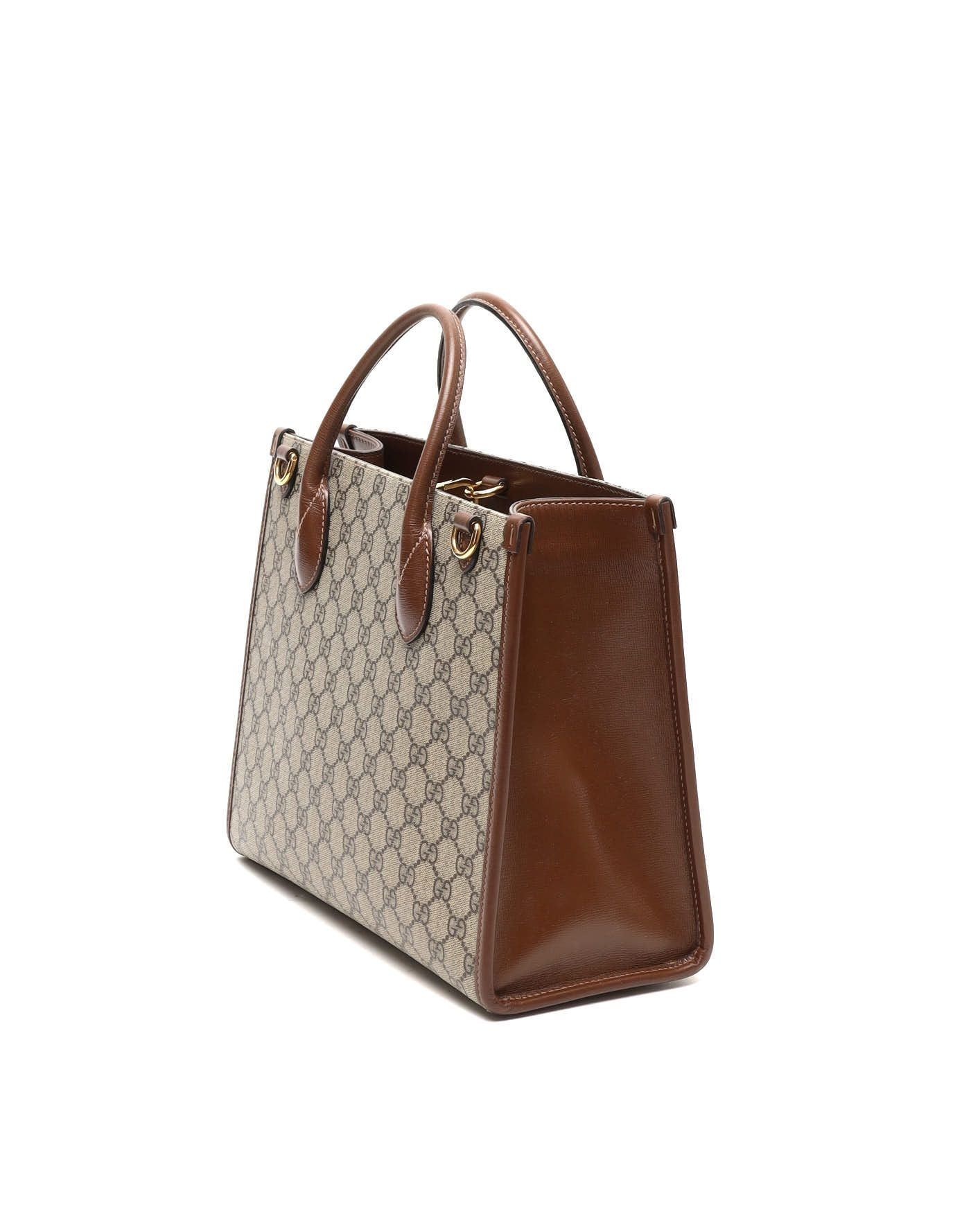 GG Supreme Monogram Azalea Calfskin Small Retro Interlocking G Tote Bag — view 4
