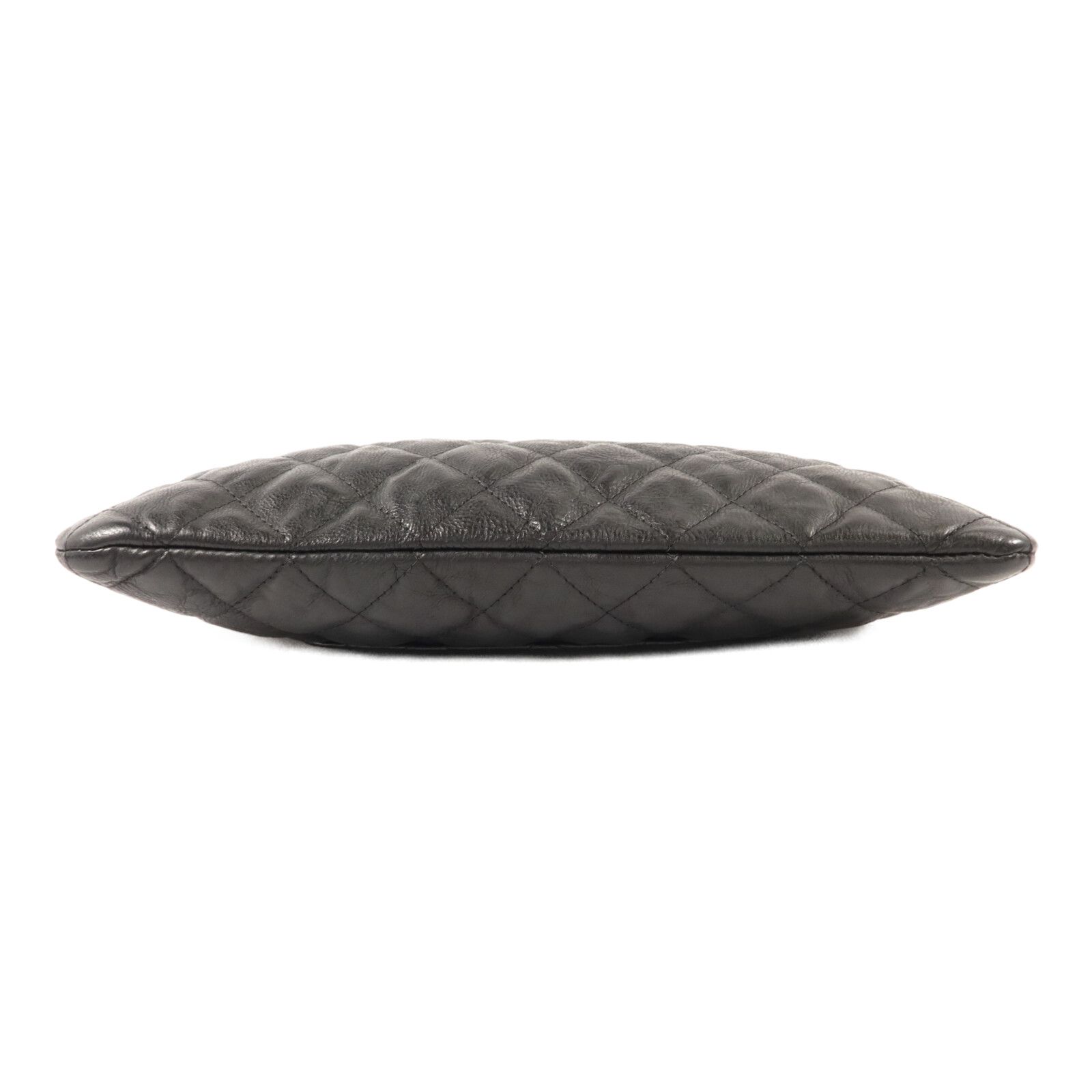 So Black Crumpled Calfskin Quilted Medium Cosmetic Case/Pouch — view 4