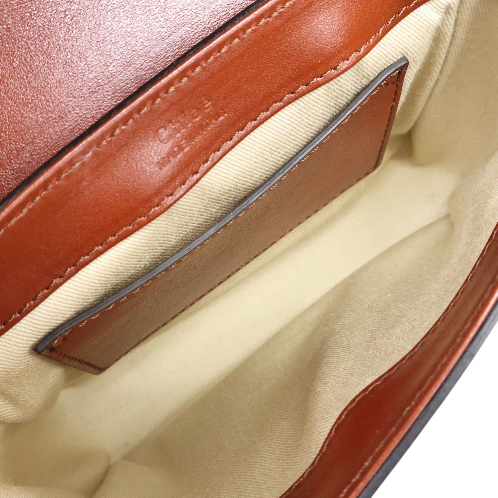 Mini C Shoulder Handbag Brown Calfskin — view 3