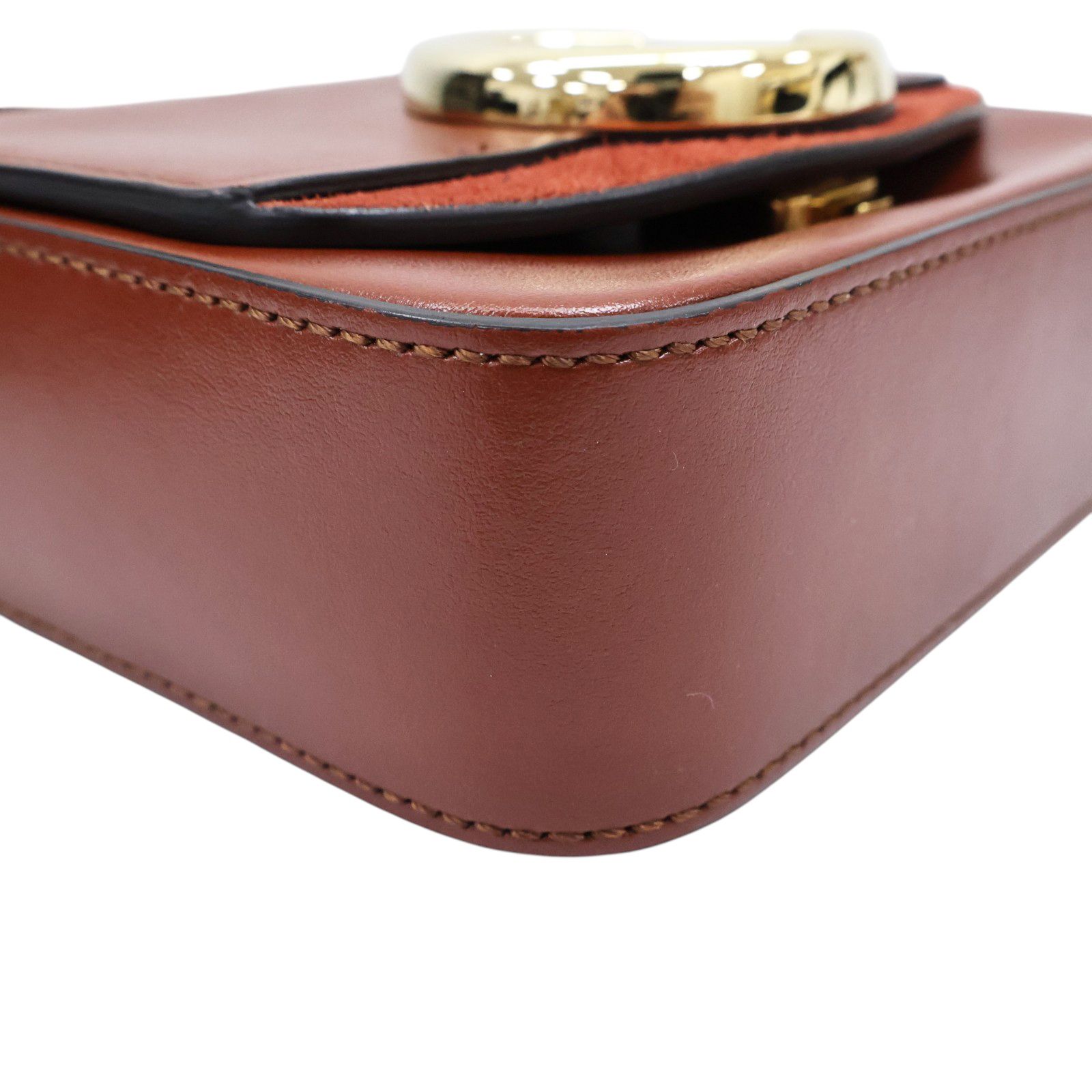 Mini C Shoulder Handbag Brown Calfskin — view 7