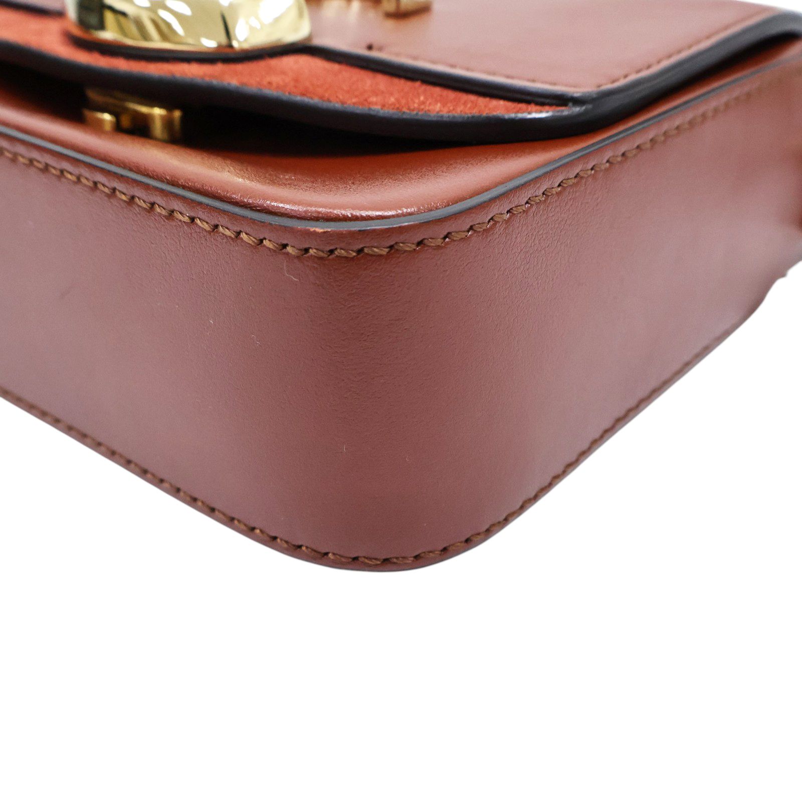 Mini C Shoulder Handbag Brown Calfskin — view 8