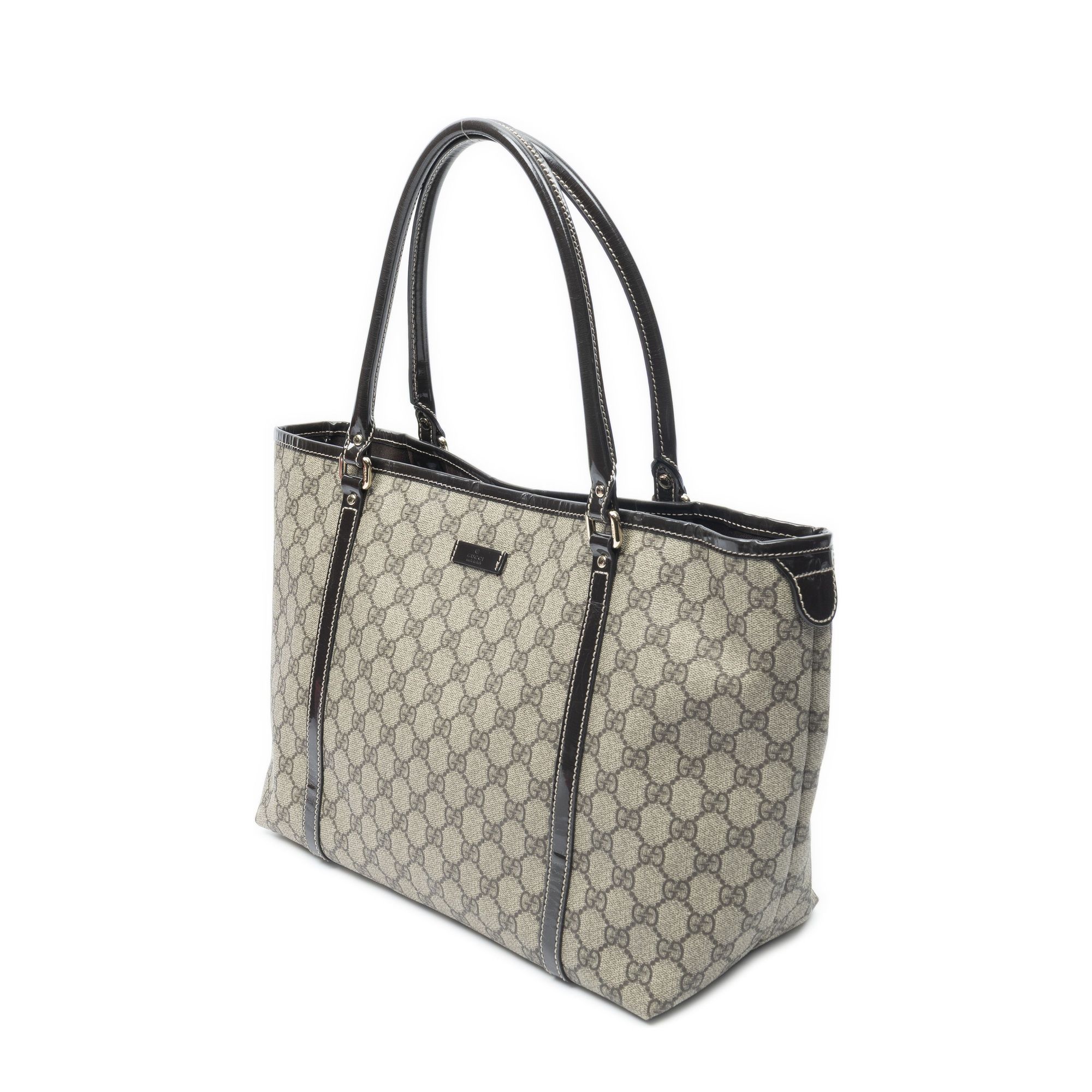 Medium Joy Tote Beige/Brown Supreme Coated Canvas Gold — view 2