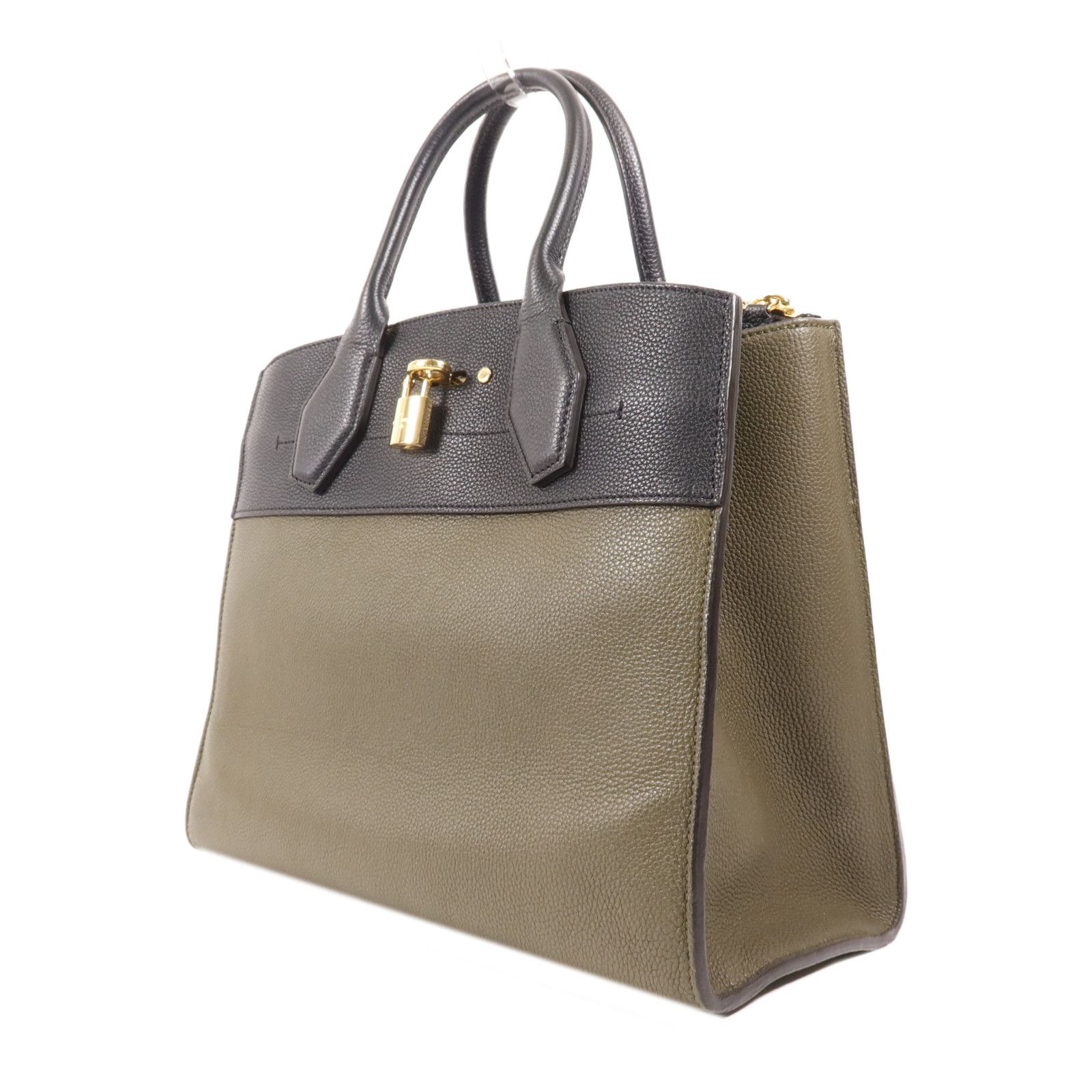 Leather City Steamer Mm Hand-handed Shoulder And Back Bag Green Black Bl, Green — view 3