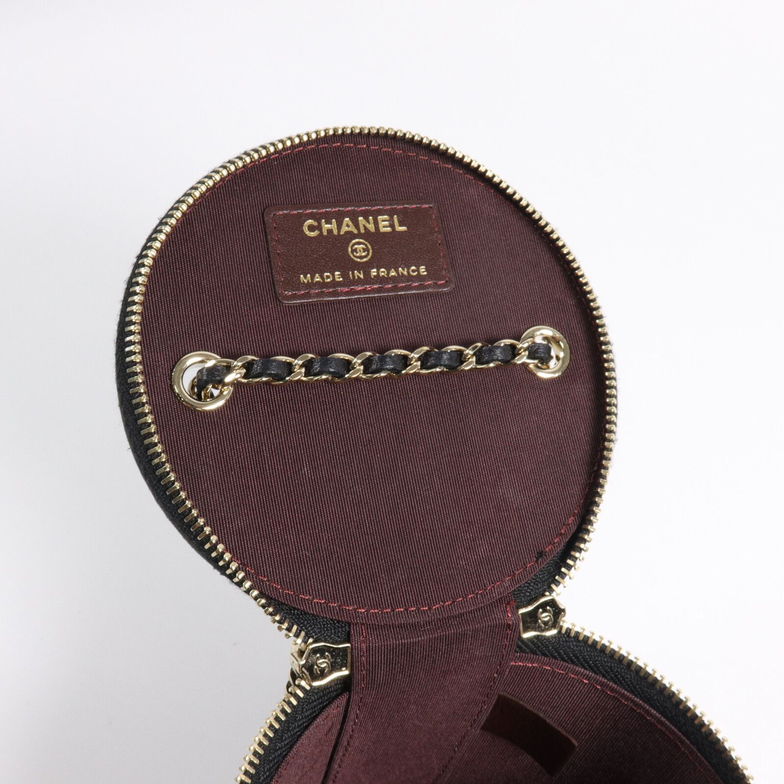 Black Quilted Lambskin Leather Chain and Charm Vanity Case Bag — view 17