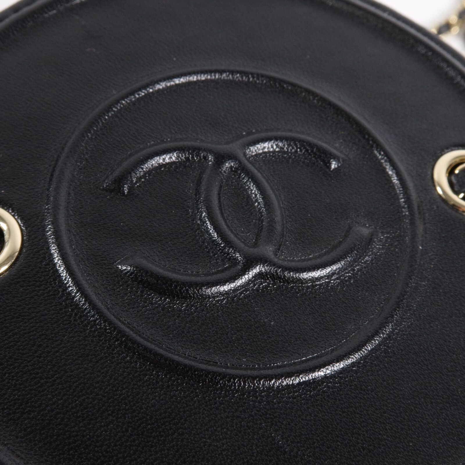 Black Quilted Lambskin Leather Chain and Charm Vanity Case Bag — view 8