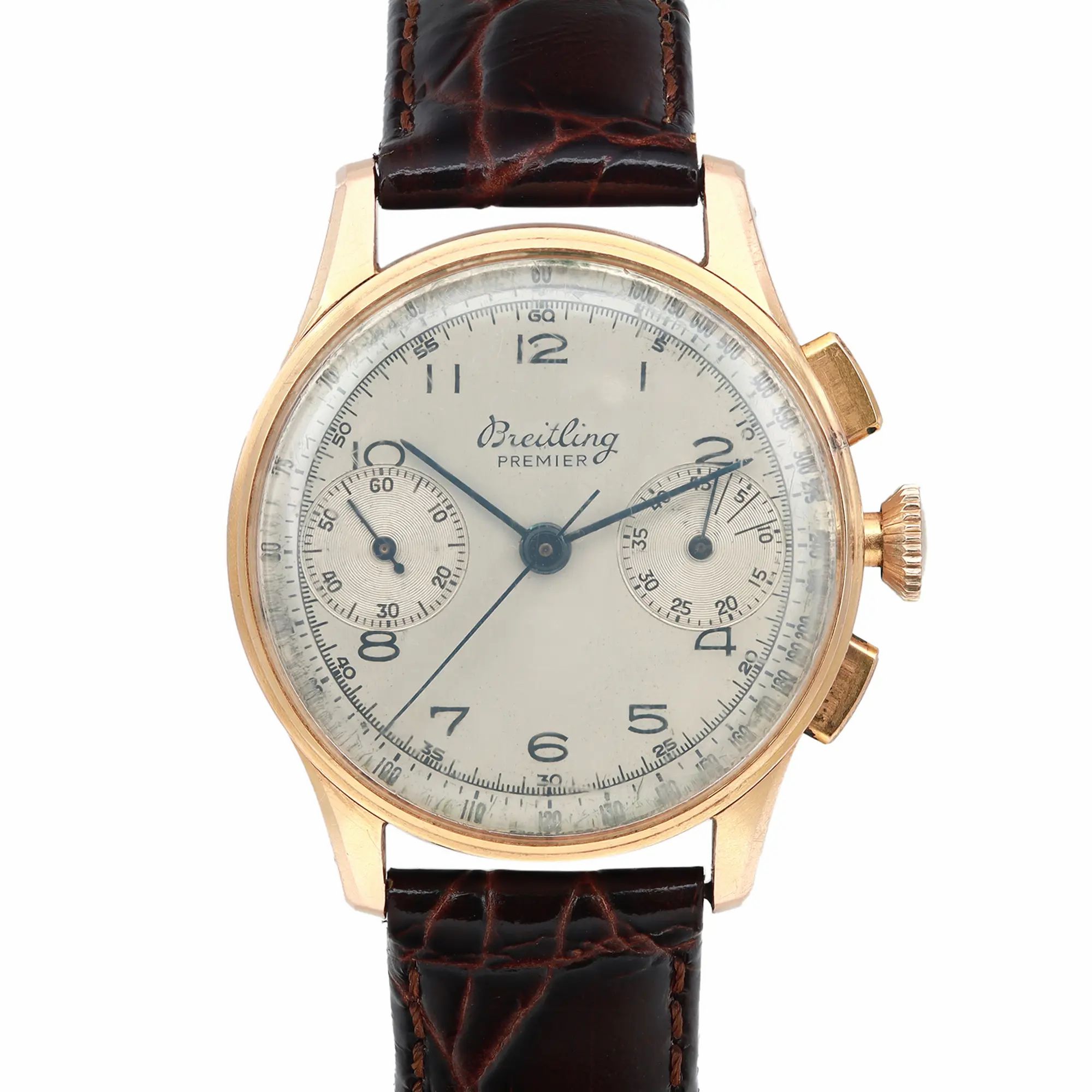 Vintage Breitling Premier 18K Rose Gold Hand Wind Vintage Mens Watch 789 — view 2