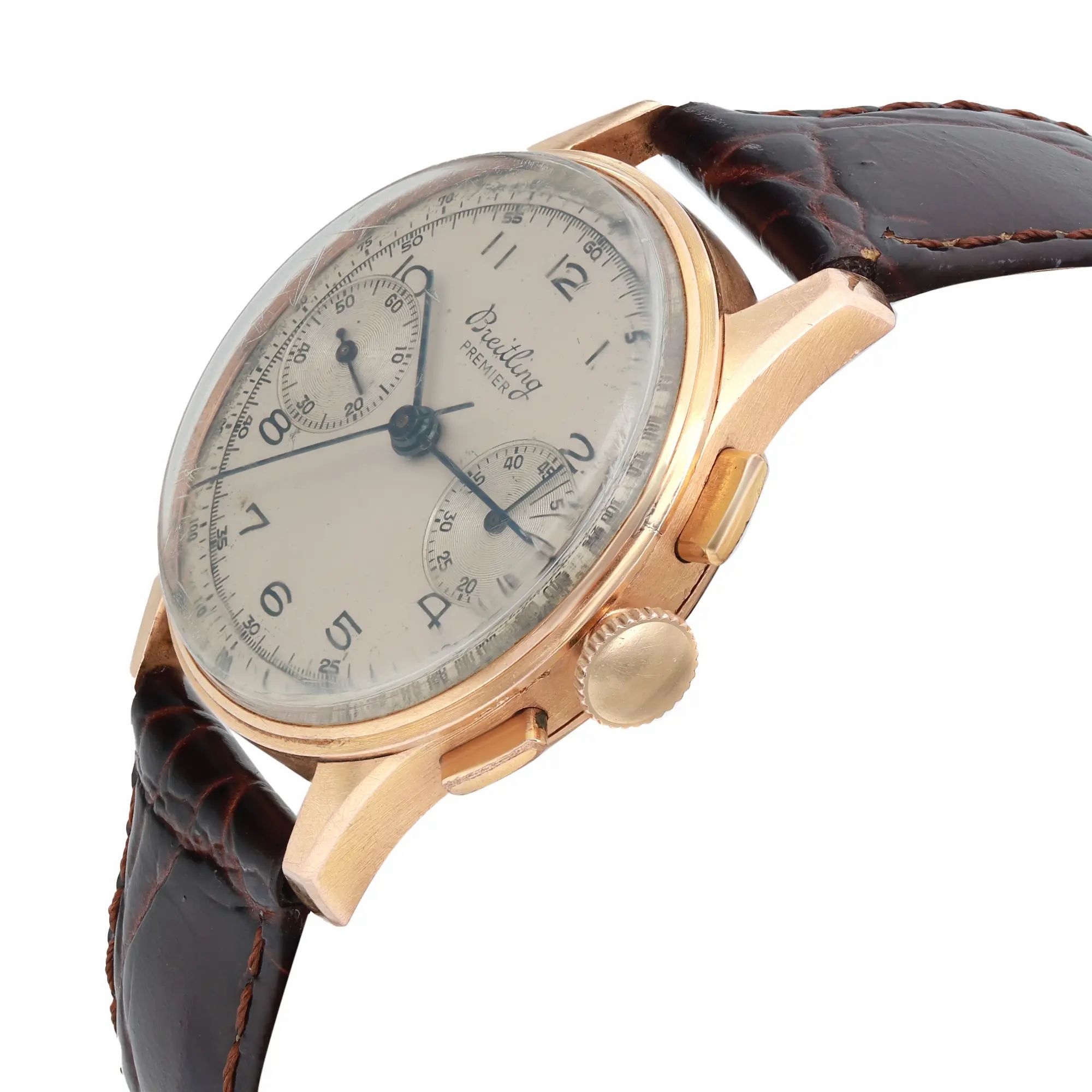 Vintage Breitling Premier 18K Rose Gold Hand Wind Vintage Mens Watch 789 — view 3