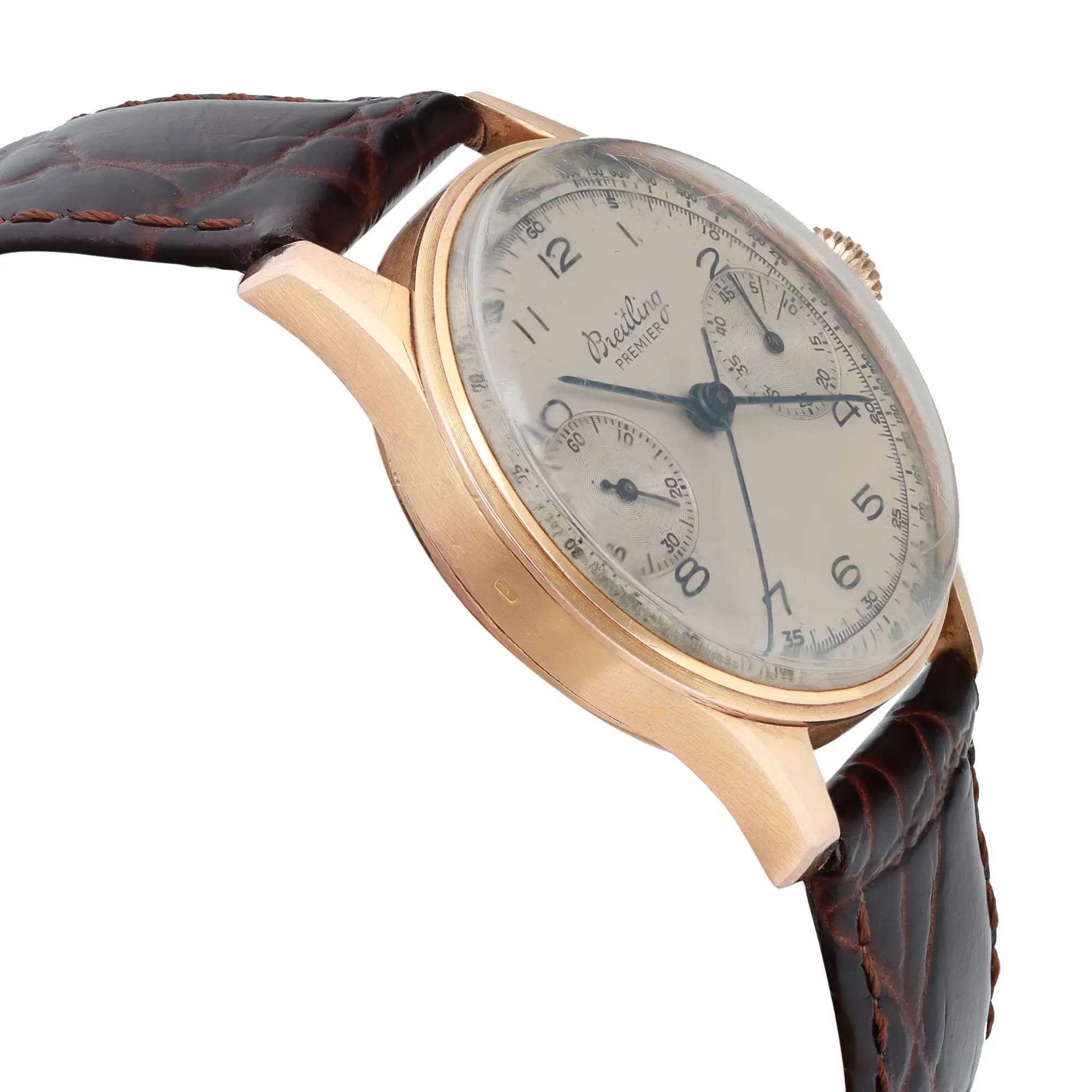 Vintage Breitling Premier 18K Rose Gold Hand Wind Vintage Mens Watch 789 — view 4