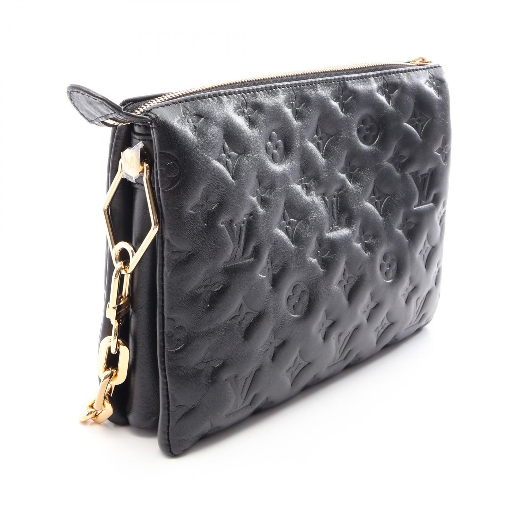 Black Embossed Monogram Coussin PM — view 2
