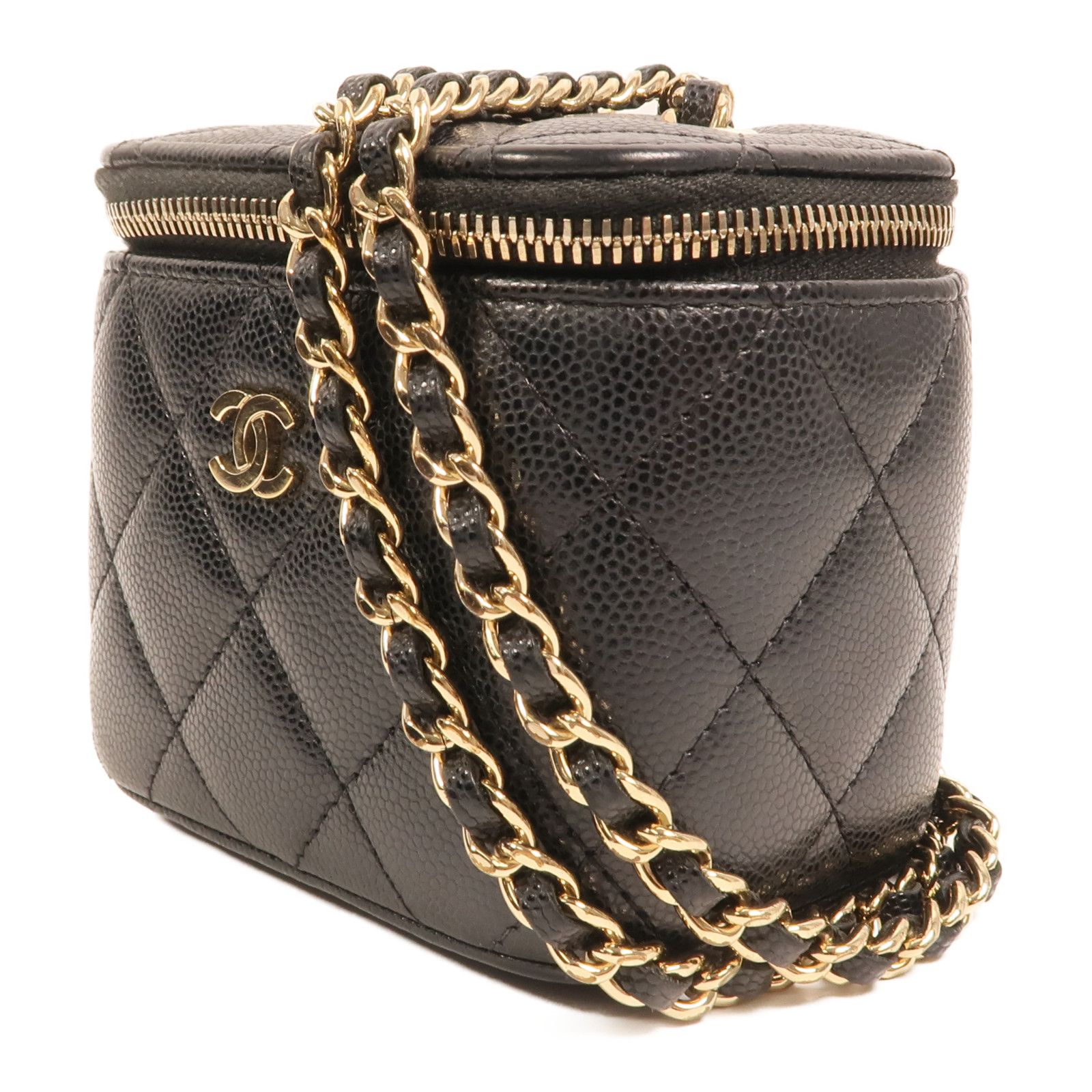 Black Caviar Vanity Case with Chain — view 3