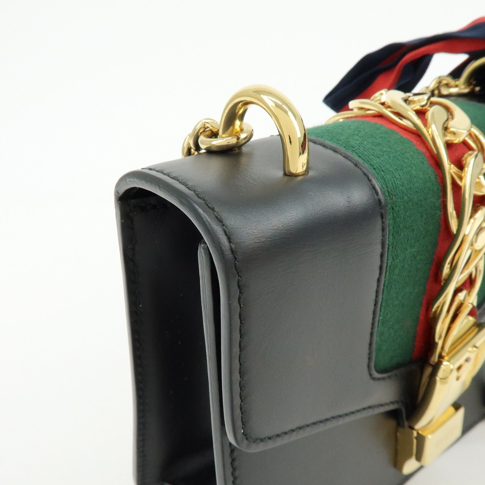 Calfskin Mini Sylvie Shoulder Bag Black — view 12