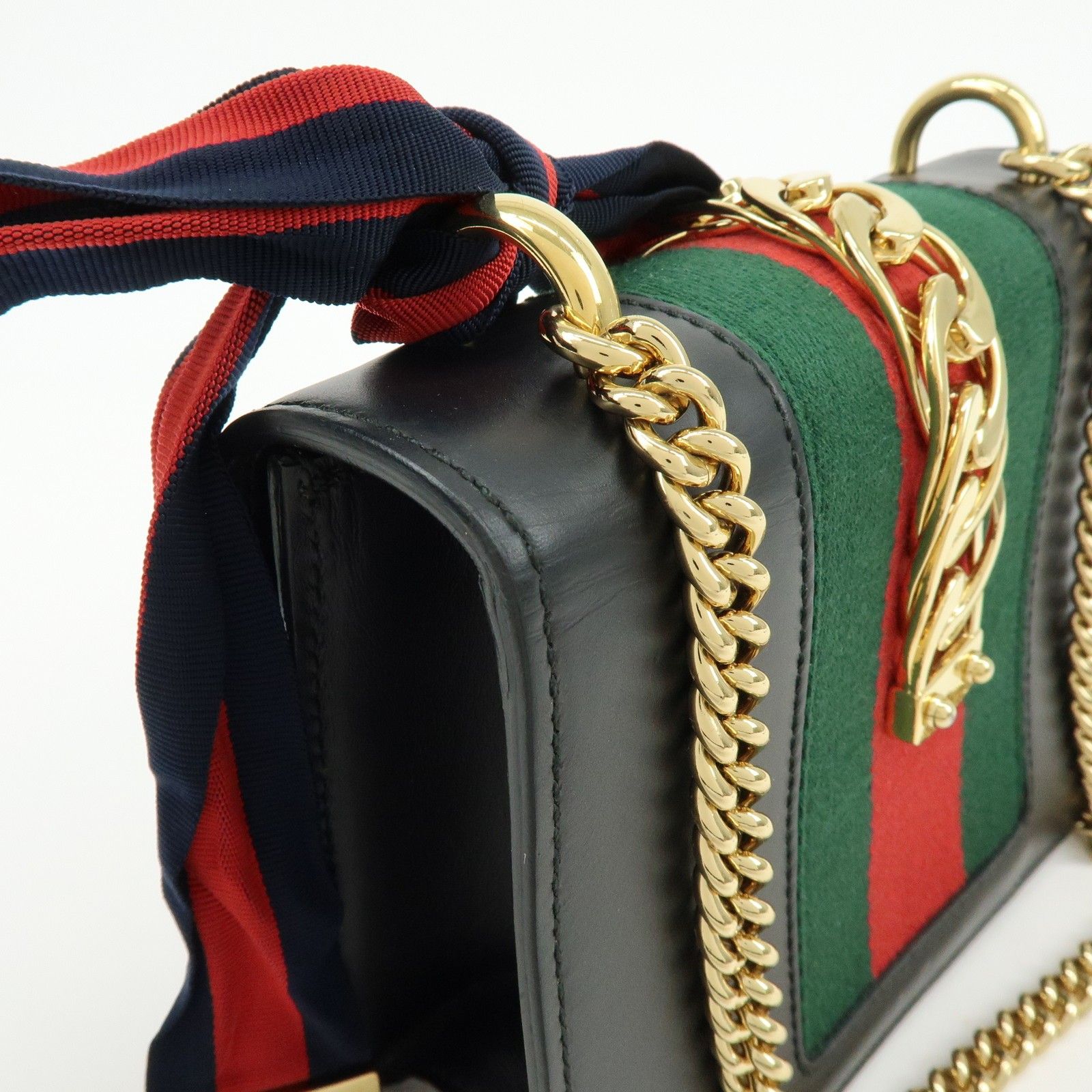 Calfskin Mini Sylvie Shoulder Bag Black — view 14