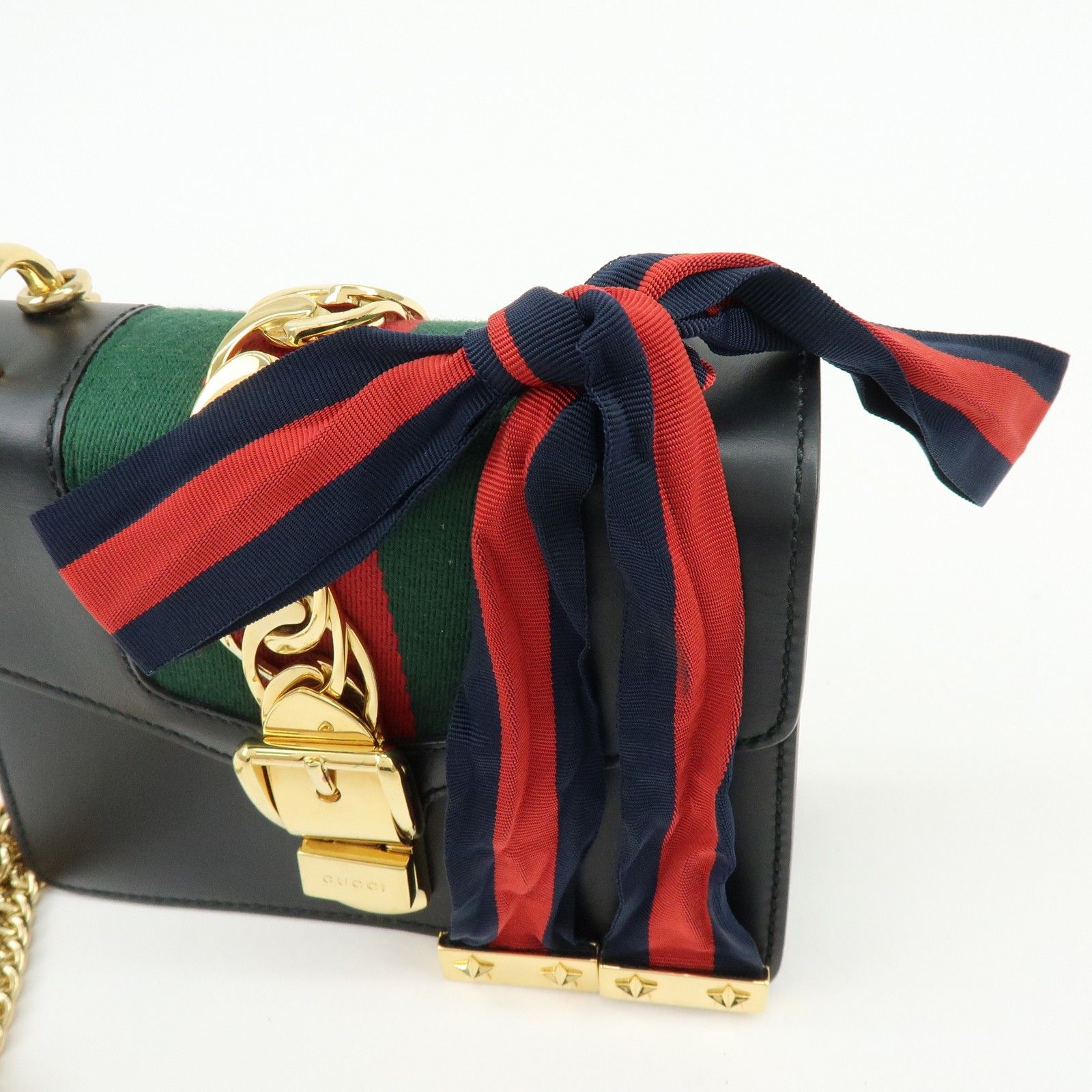 Calfskin Mini Sylvie Shoulder Bag Black — view 17