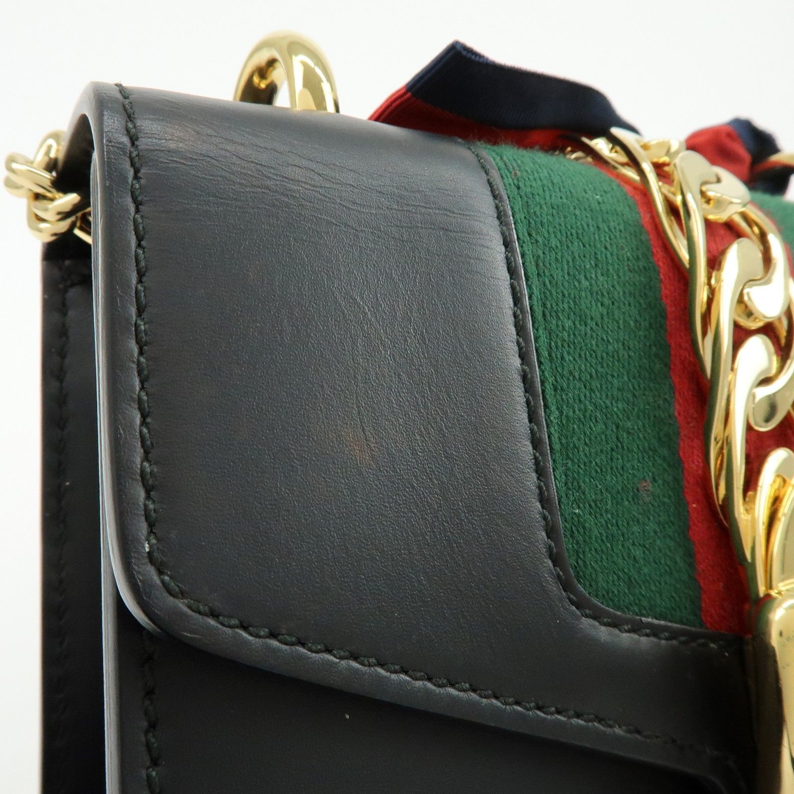 Calfskin Mini Sylvie Shoulder Bag Black — view 19