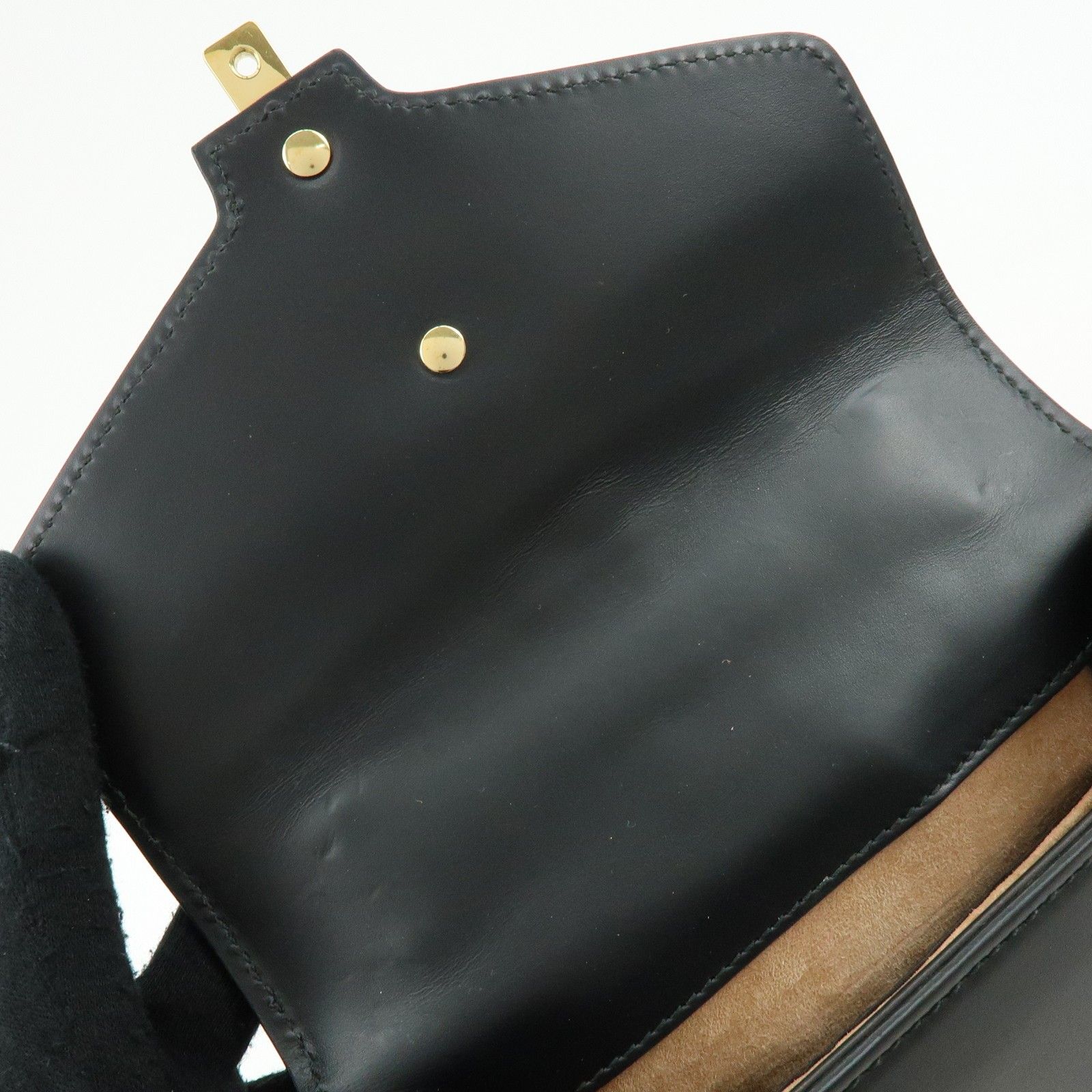 Calfskin Mini Sylvie Shoulder Bag Black — view 20
