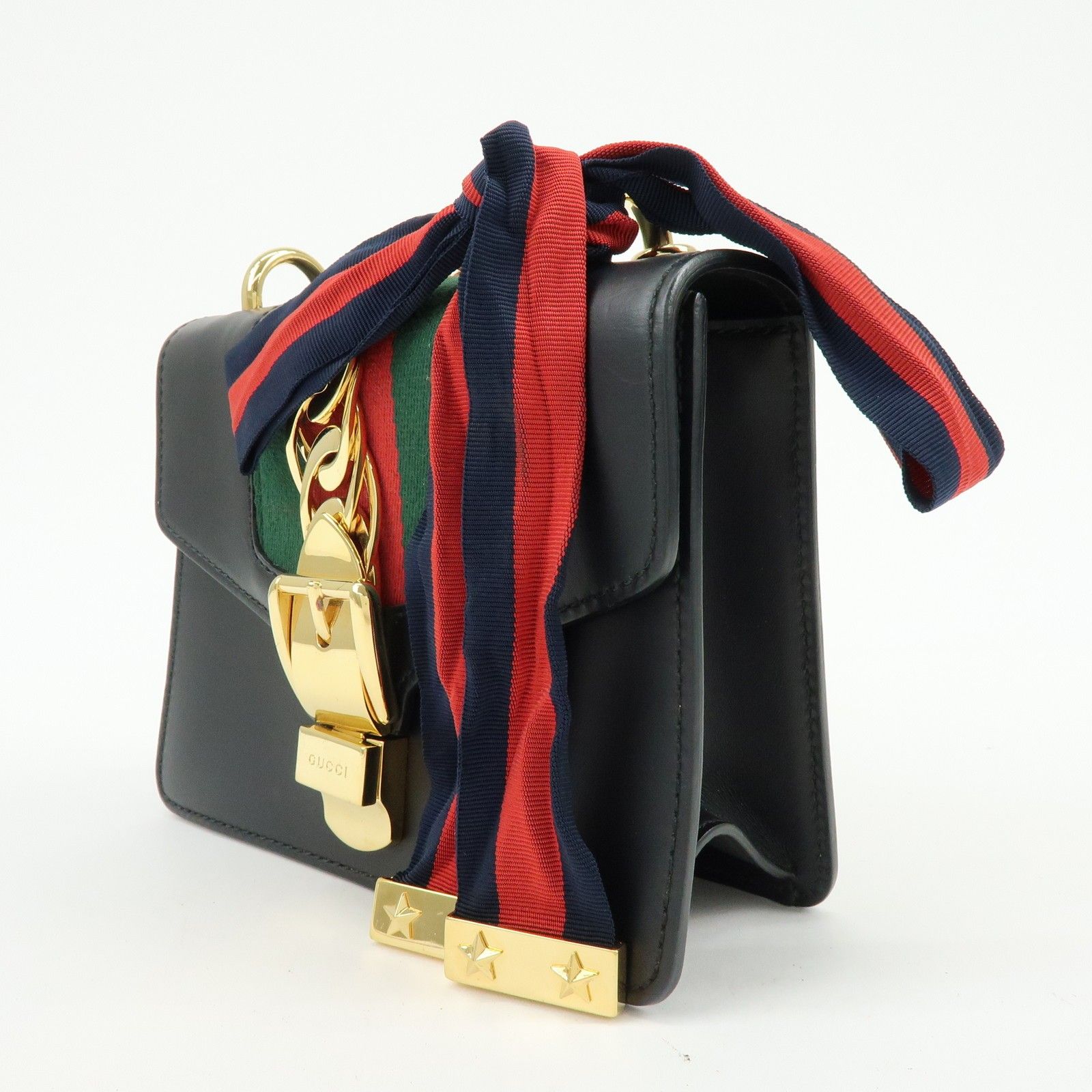 Calfskin Mini Sylvie Shoulder Bag Black — view 3