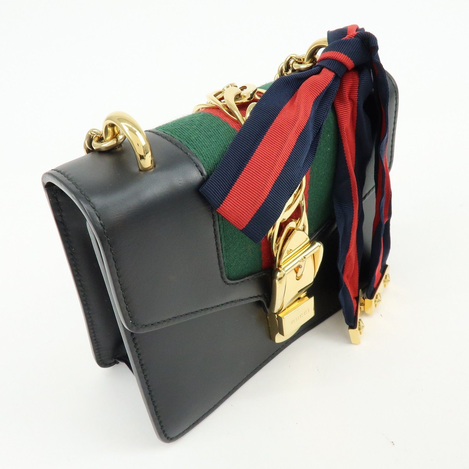 Calfskin Mini Sylvie Shoulder Bag Black — view 4