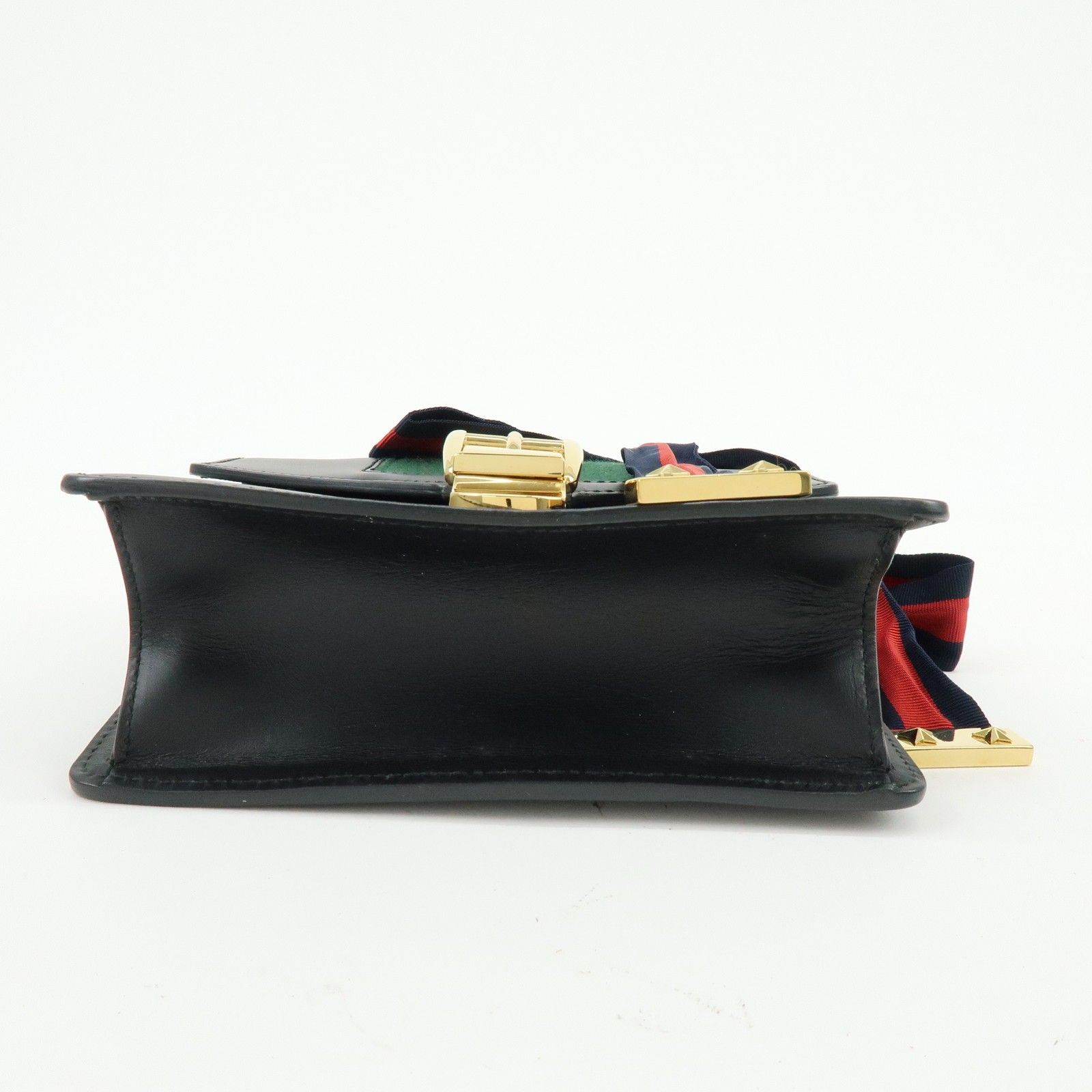 Calfskin Mini Sylvie Shoulder Bag Black — view 5