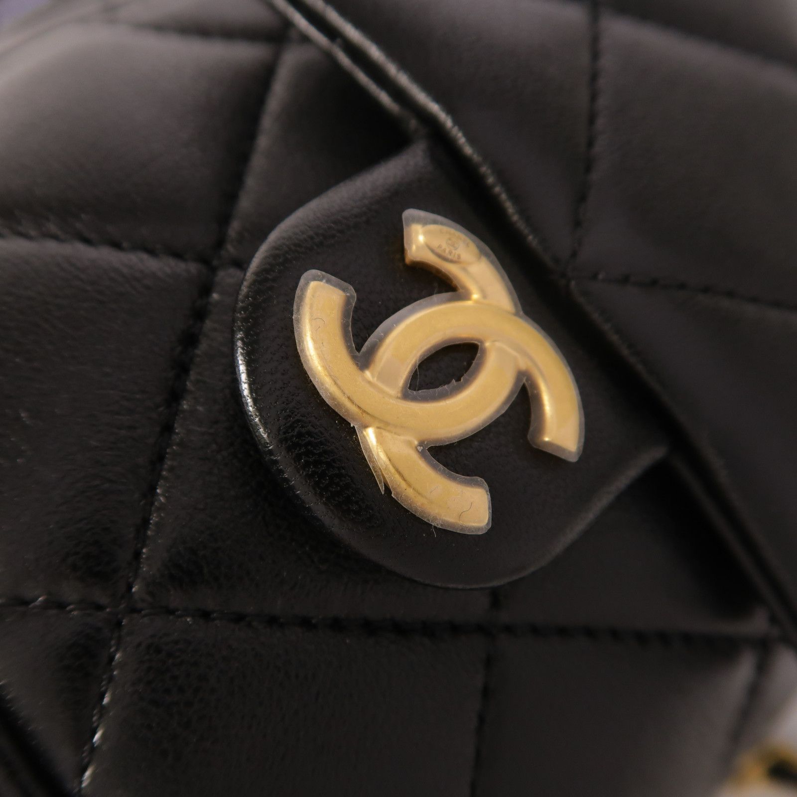 Shiny Lambskin Quilted Double Pocket Backpack 25C — view 14