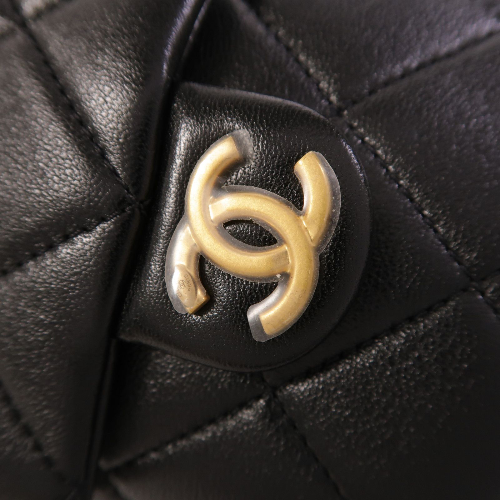 Shiny Lambskin Quilted Double Pocket Backpack 25C — view 15