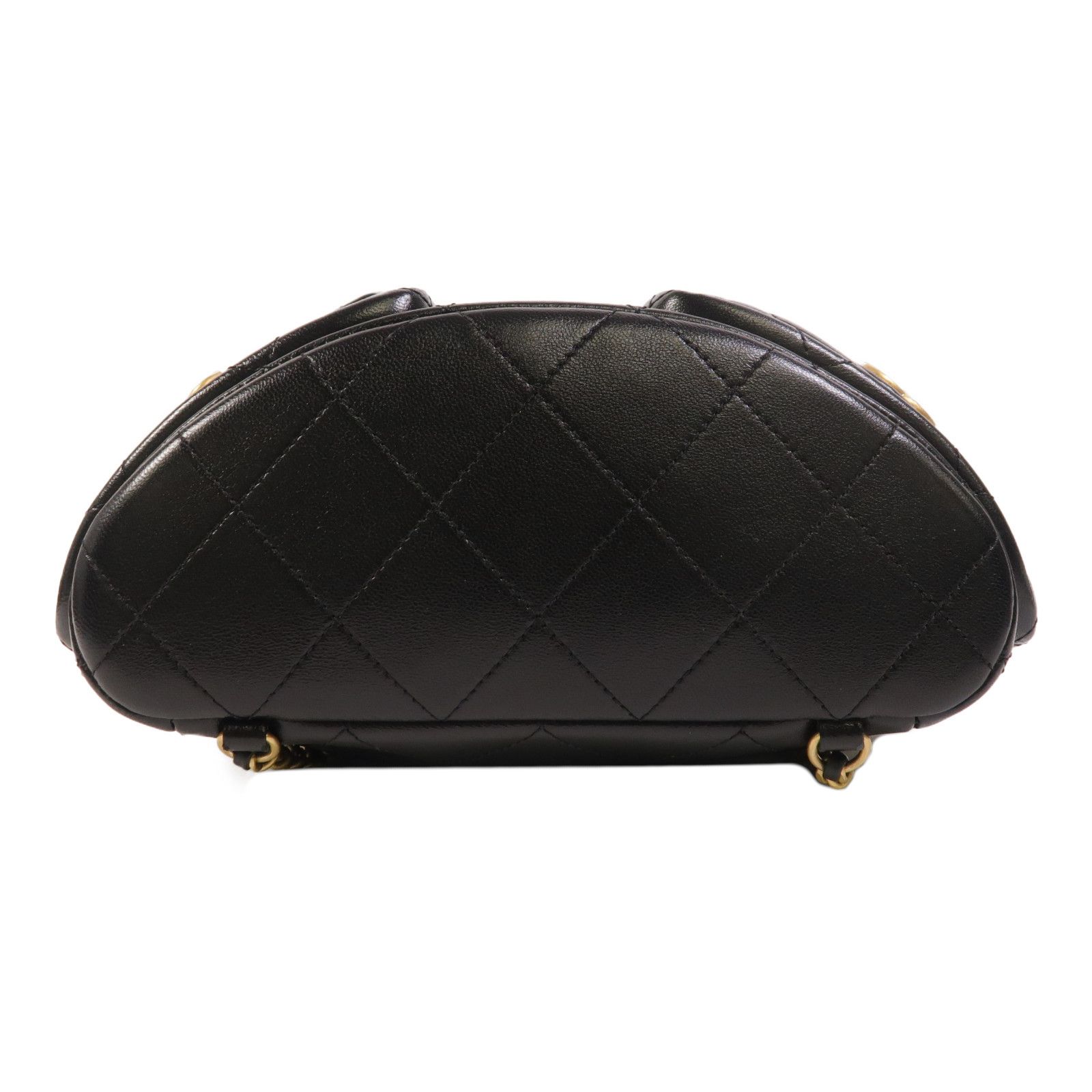 Shiny Lambskin Quilted Double Pocket Backpack 25C — view 4