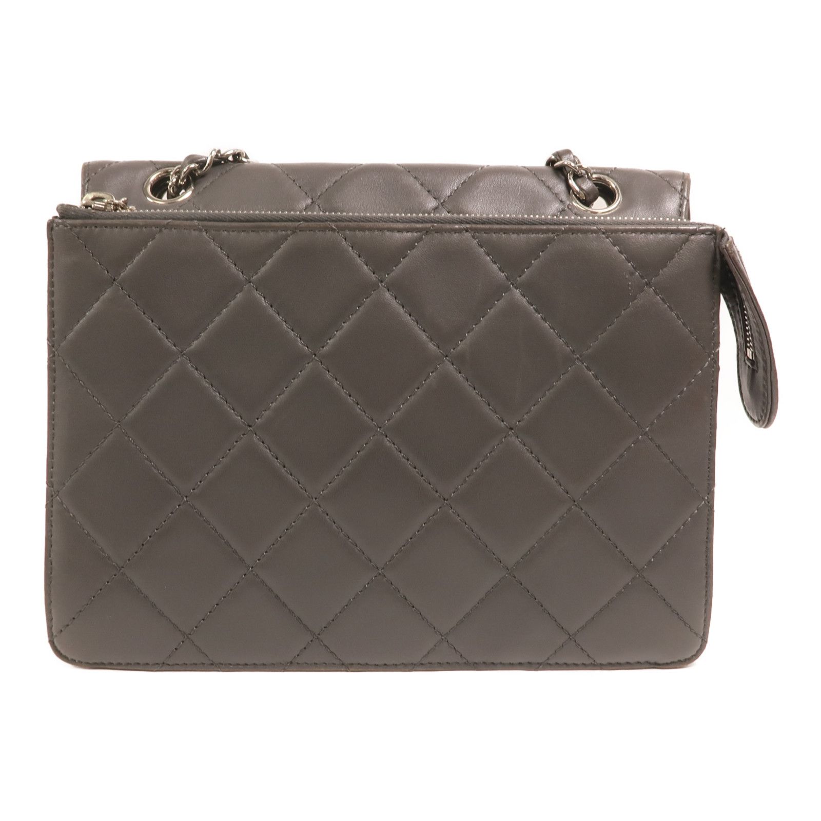 Gray Lambskin Square Reissue Flap — view 2