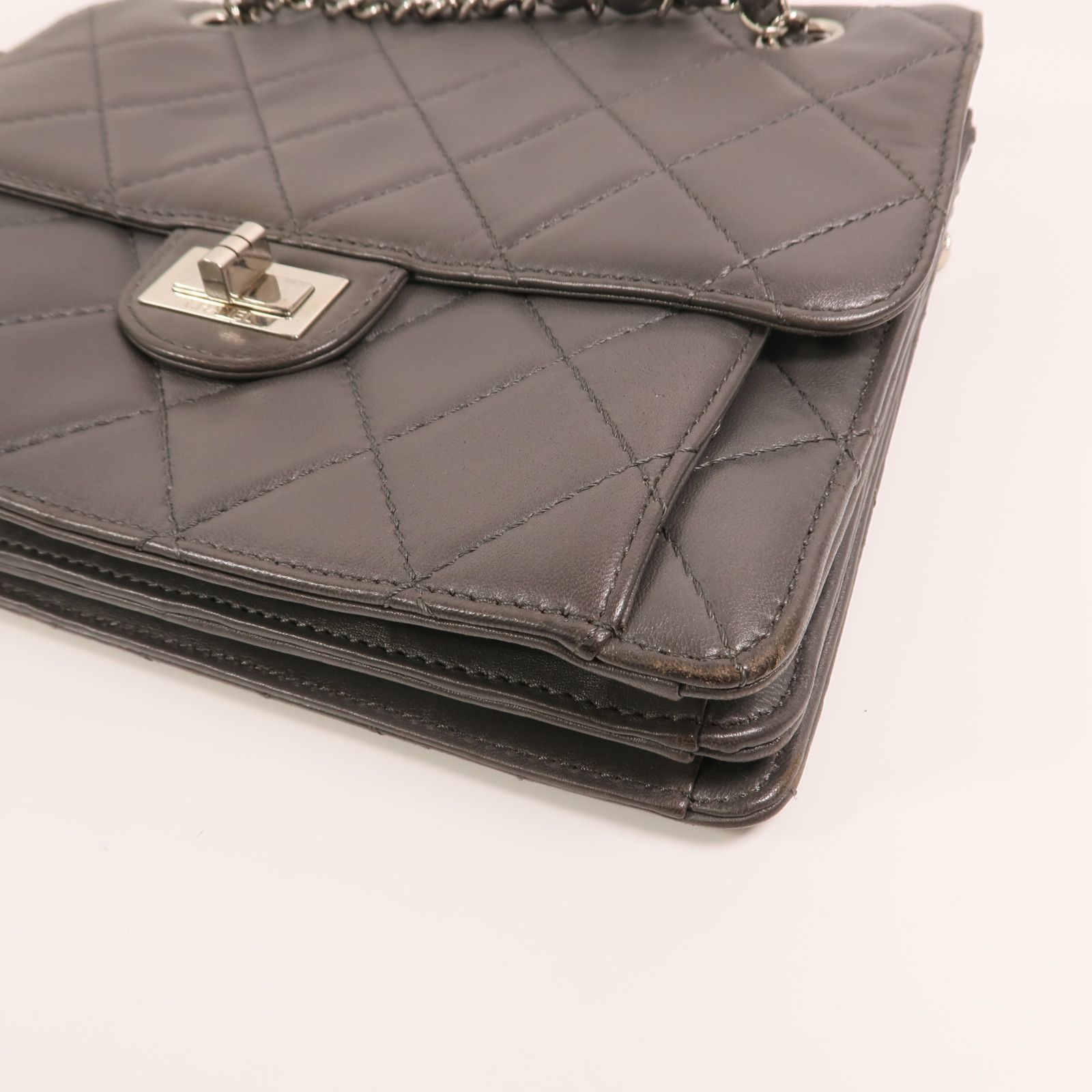 Gray Lambskin Square Reissue Flap — view 11