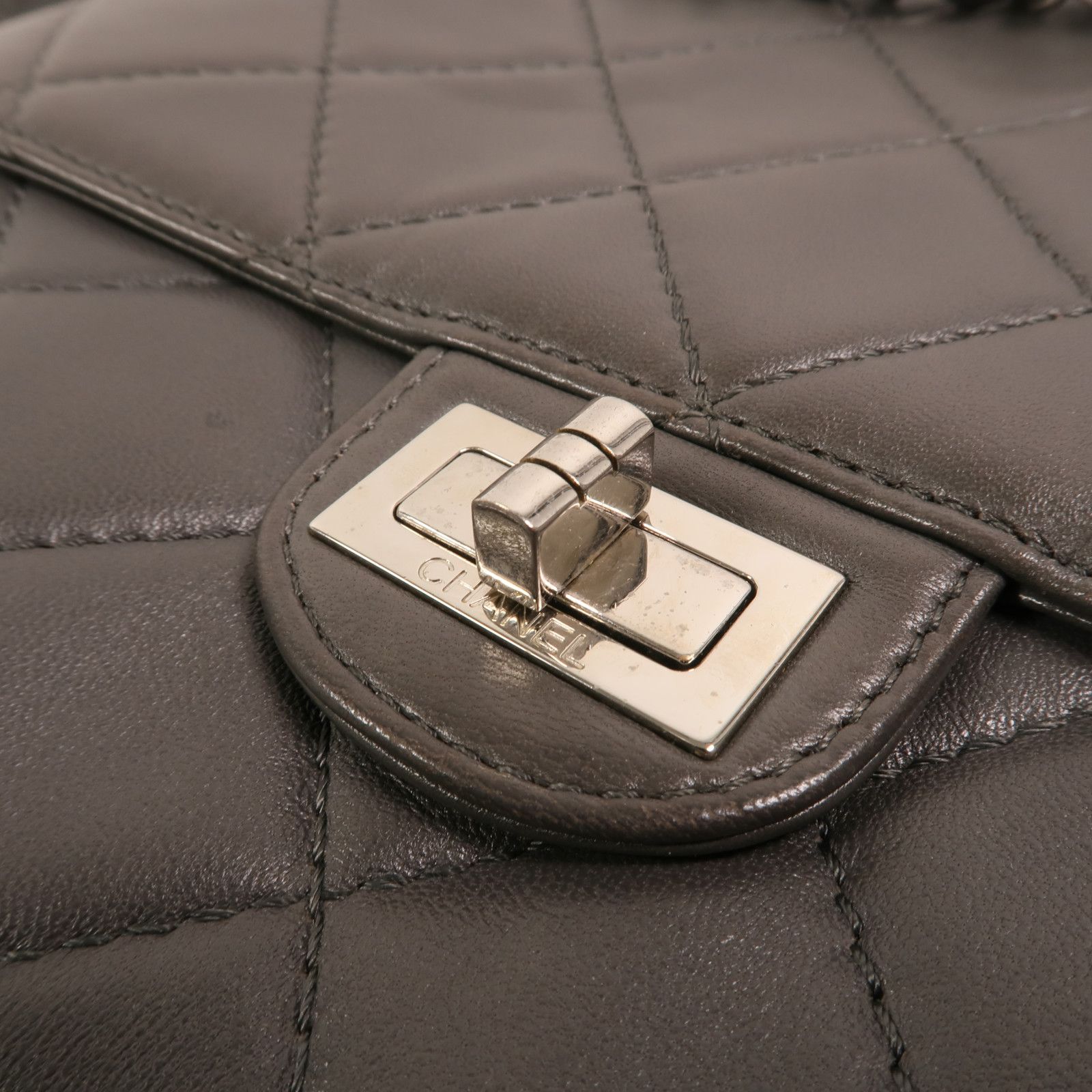 Gray Lambskin Square Reissue Flap — view 15
