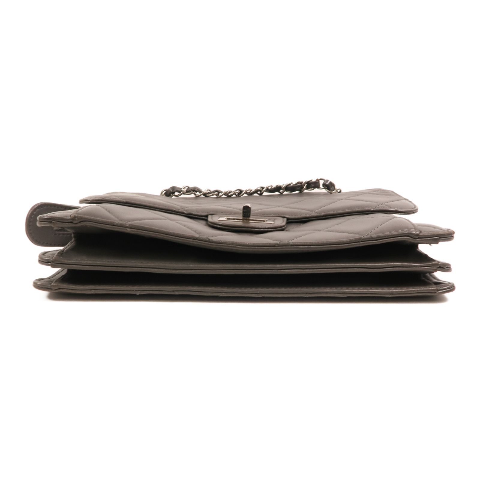 Gray Lambskin Square Reissue Flap — view 4
