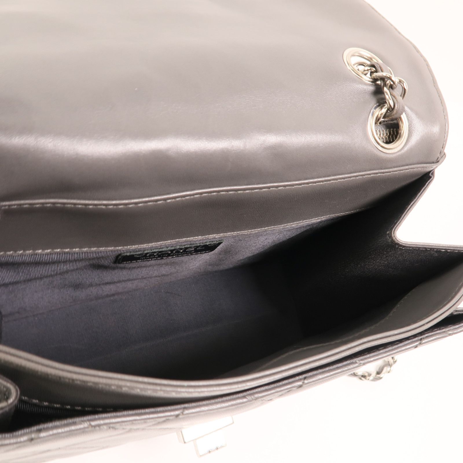 Gray Lambskin Square Reissue Flap — view 5