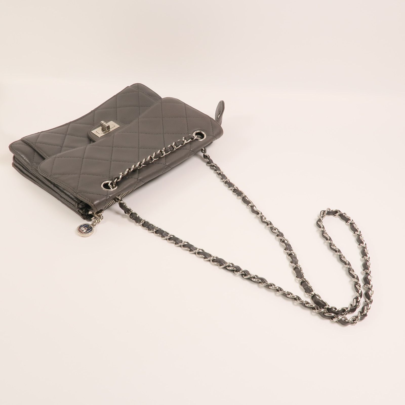 Gray Lambskin Square Reissue Flap — view 8
