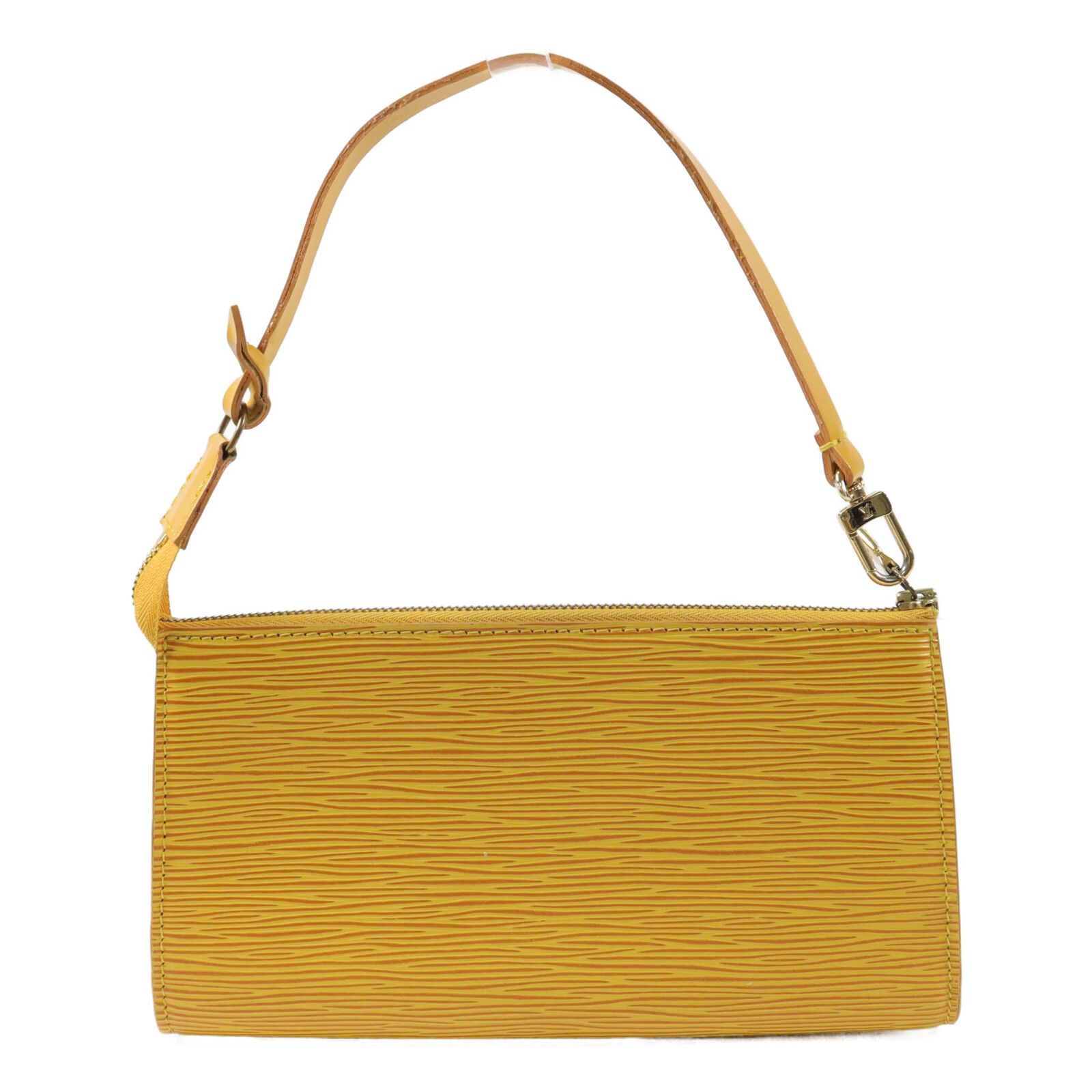 Epi Pochette Accessoires Shoulder Bag Yellow Mustard Accessory Pouch (with Handle) M 52959 — view 2