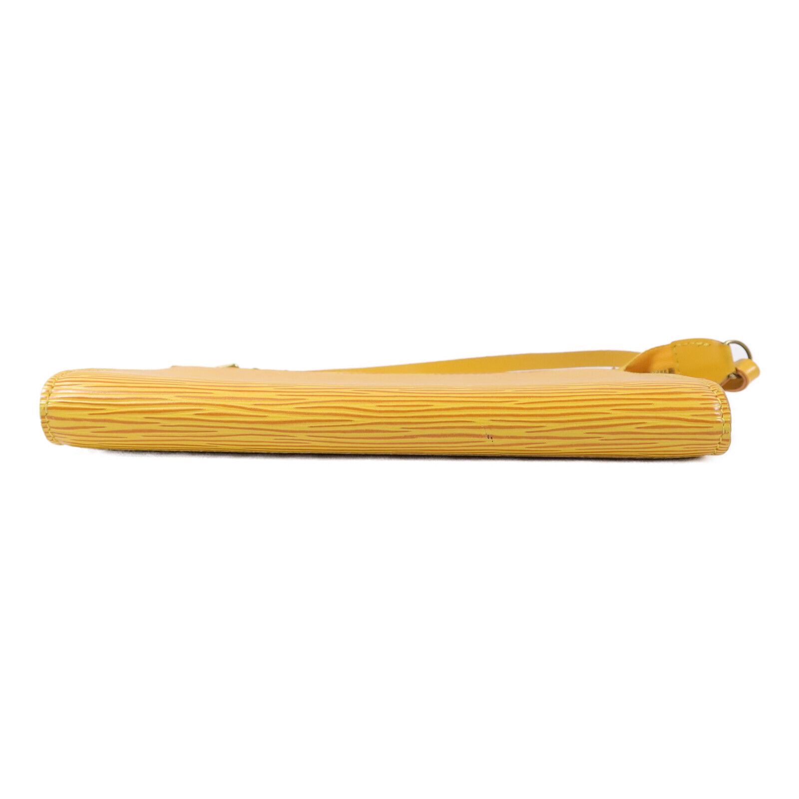 Epi Pochette Accessoires Shoulder Bag Yellow Mustard Accessory Pouch (with Handle) M 52959 — view 4